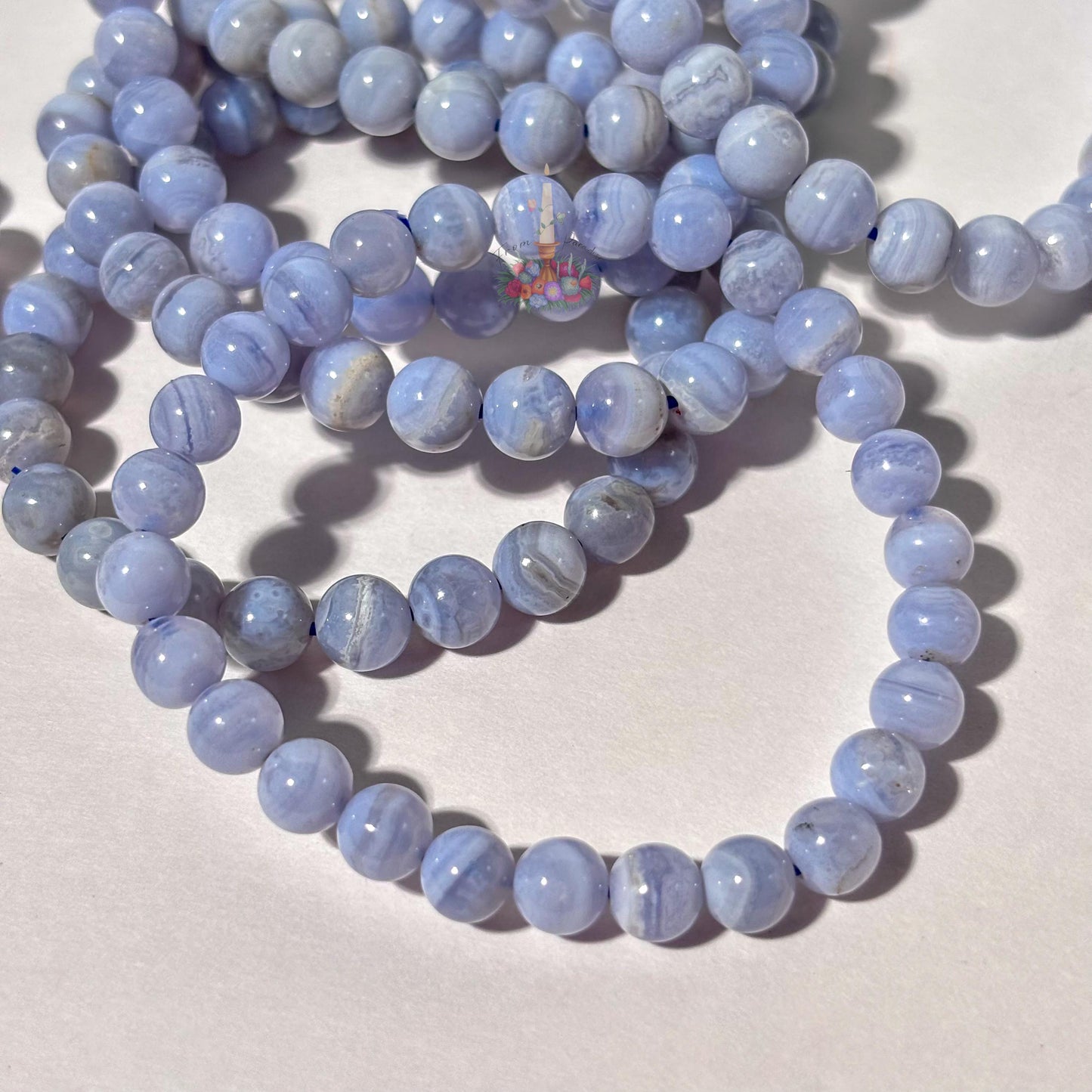 Blue Lace Agate Bracelet: Stone for Communication and Tranquility | Crystal Jewelry
