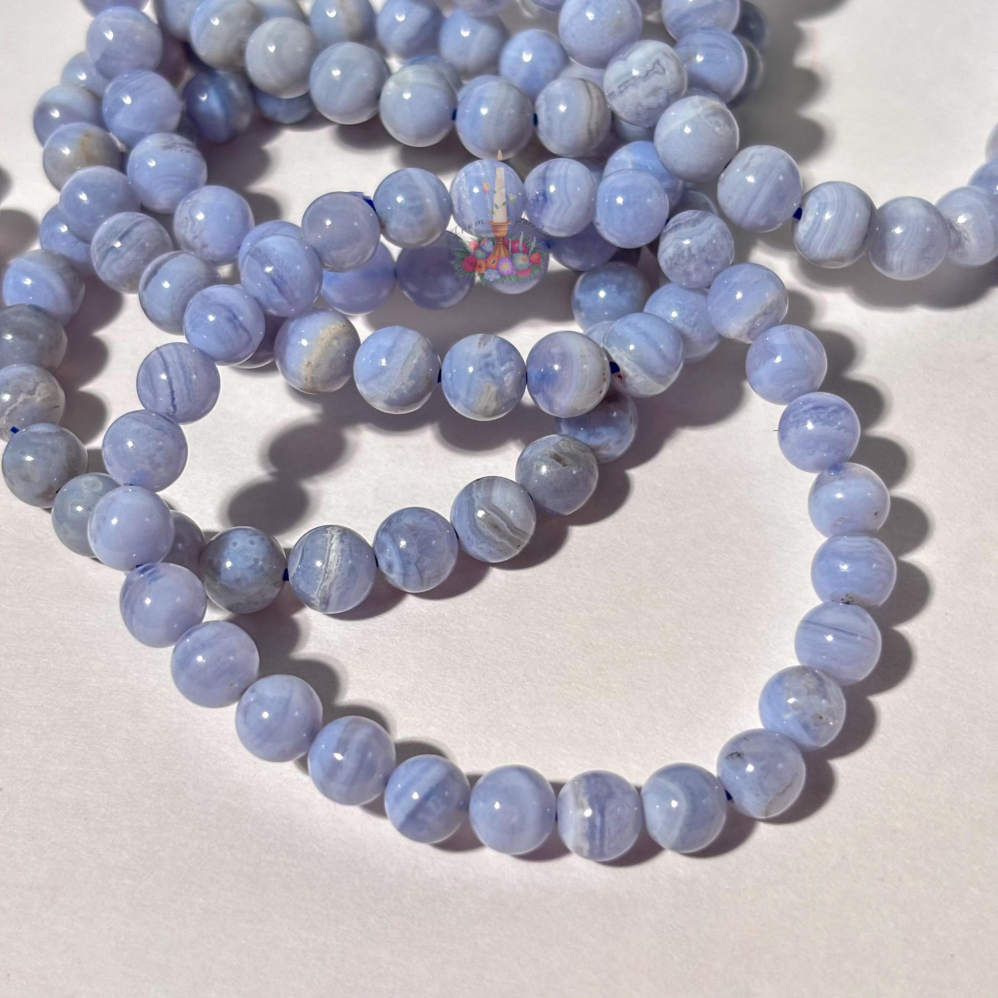 Blue Lace Agate Bracelet: Stone for Communication and Tranquility | Crystal Jewelry