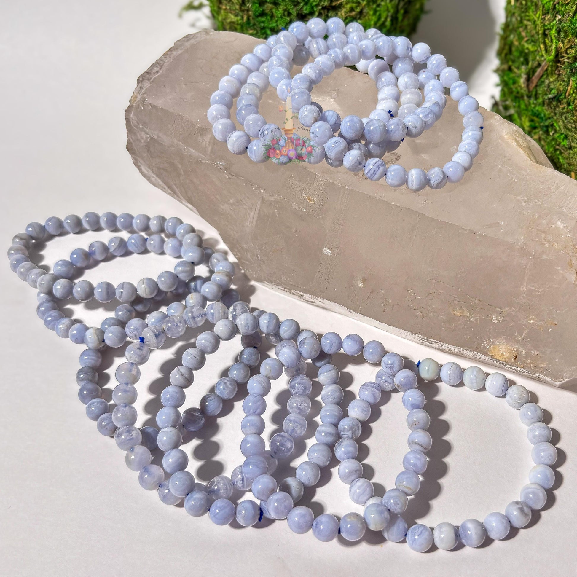 Blue Lace Agate Bracelet: Stone for Communication and Tranquility | Crystal Jewelry