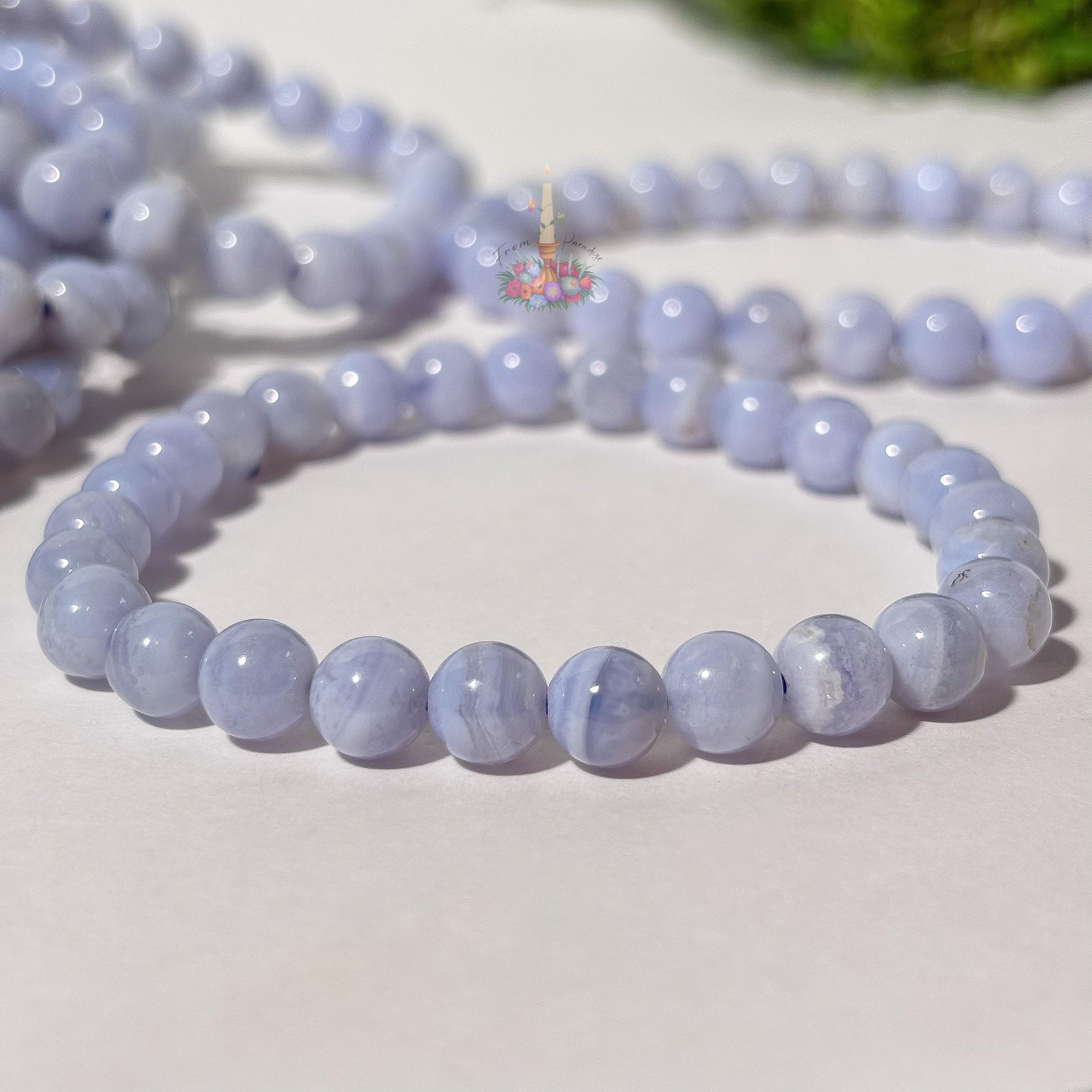 Blue Lace Agate Bracelet: Stone for Communication and Tranquility | Crystal Jewelry