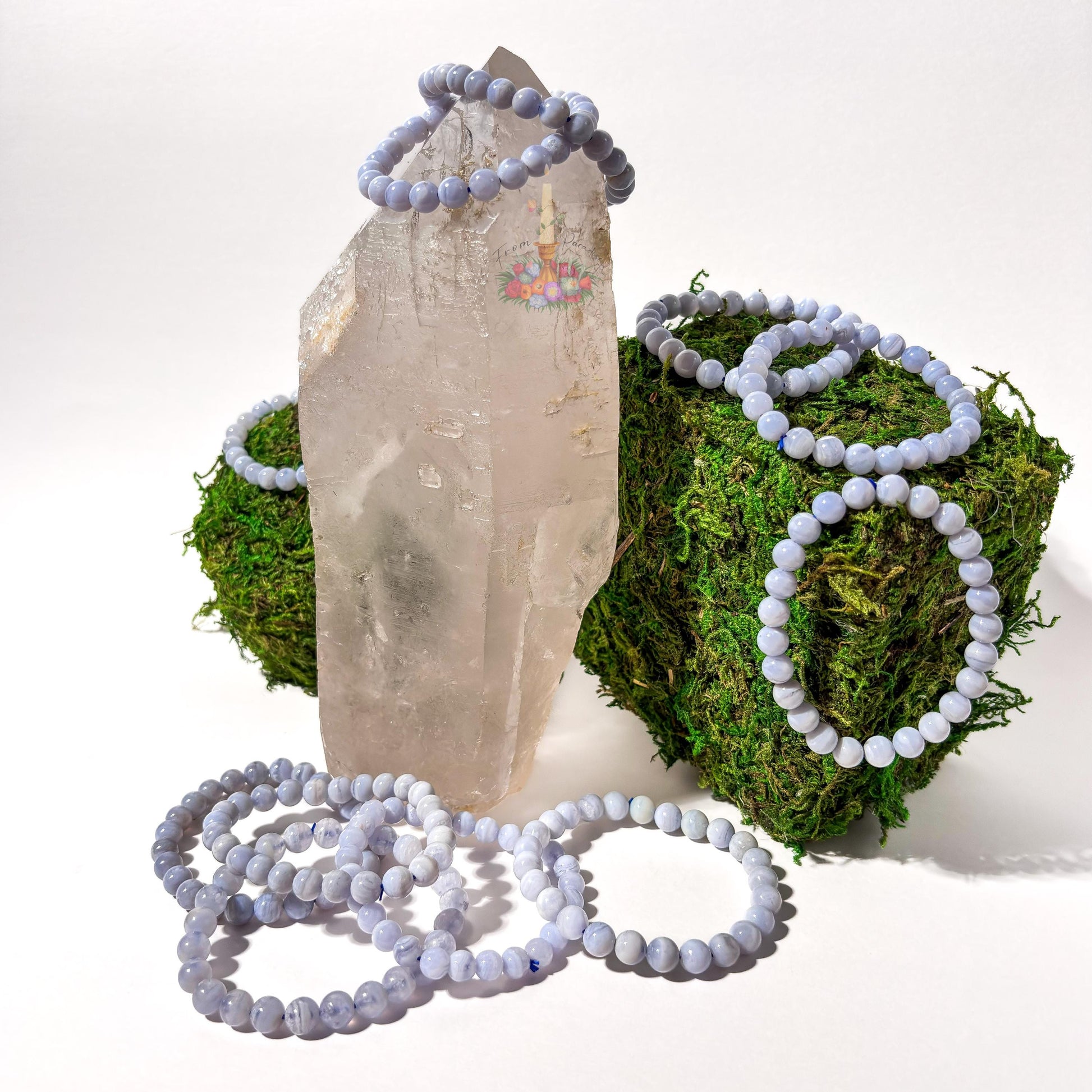 Blue Lace Agate Bracelet: Stone for Communication and Tranquility | Crystal Jewelry