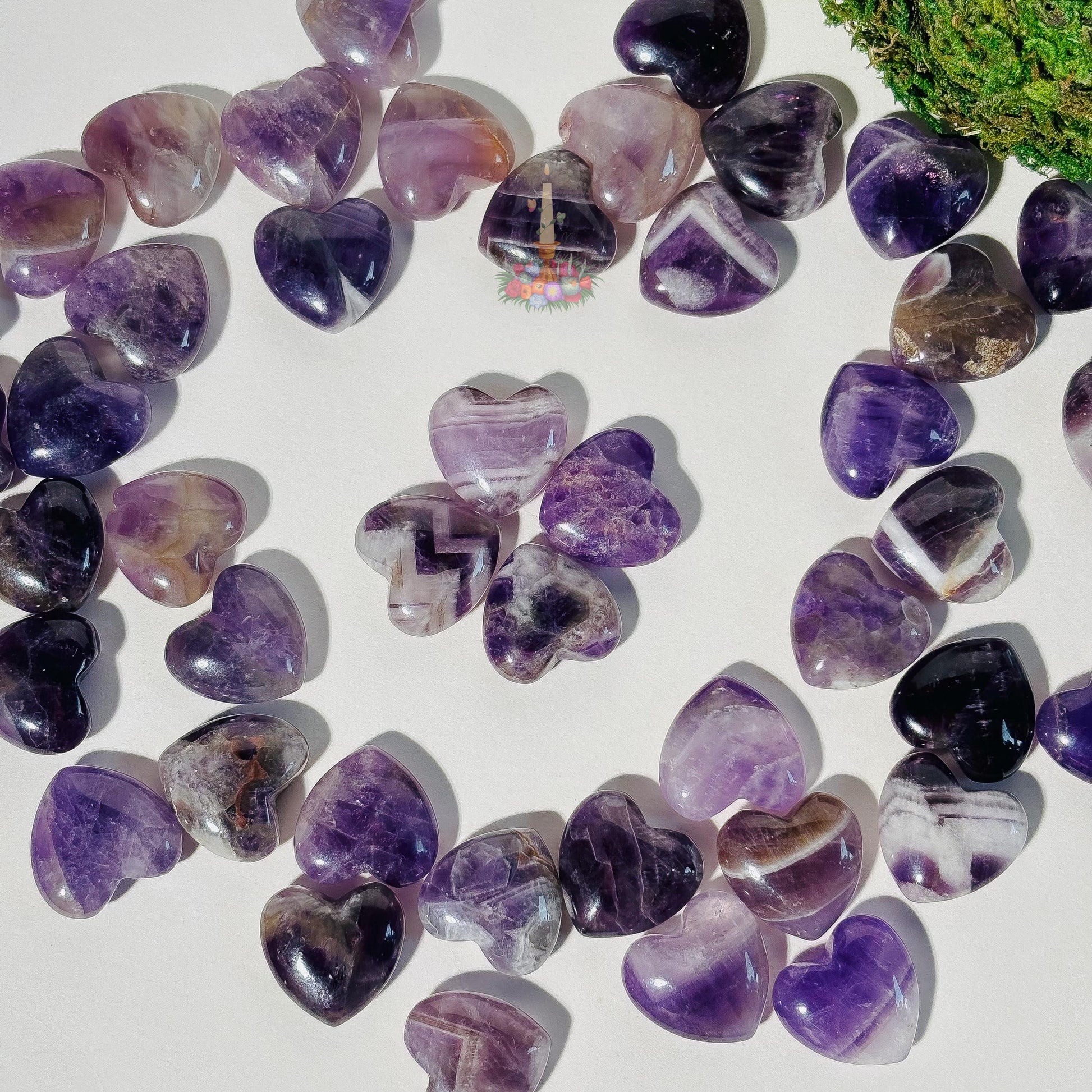 Amethyst Crystal Mini Heart | Pocket Stone | Chevron Amethyst | Dream Amethyst Carved Heart