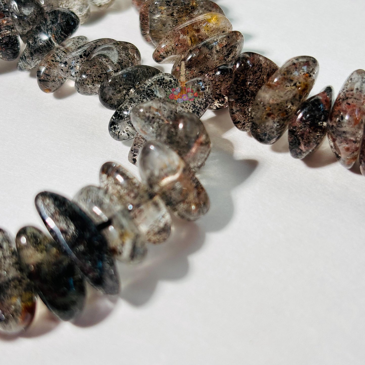 Mica In Quartz Chip Bracelet | Clear Quartz with Black Mica (Biotite) Crystal Bracelet | Stretch Bracelet | Gemstone Jewelry