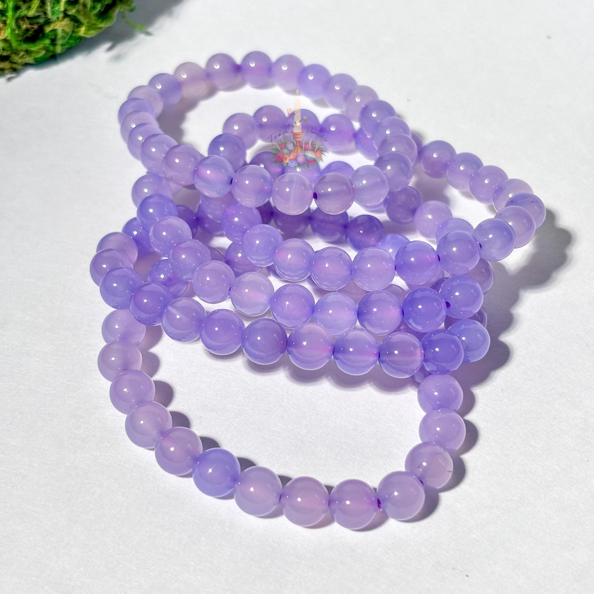 Purple Chalcedony Agate Crystal Stretch Bracelet
