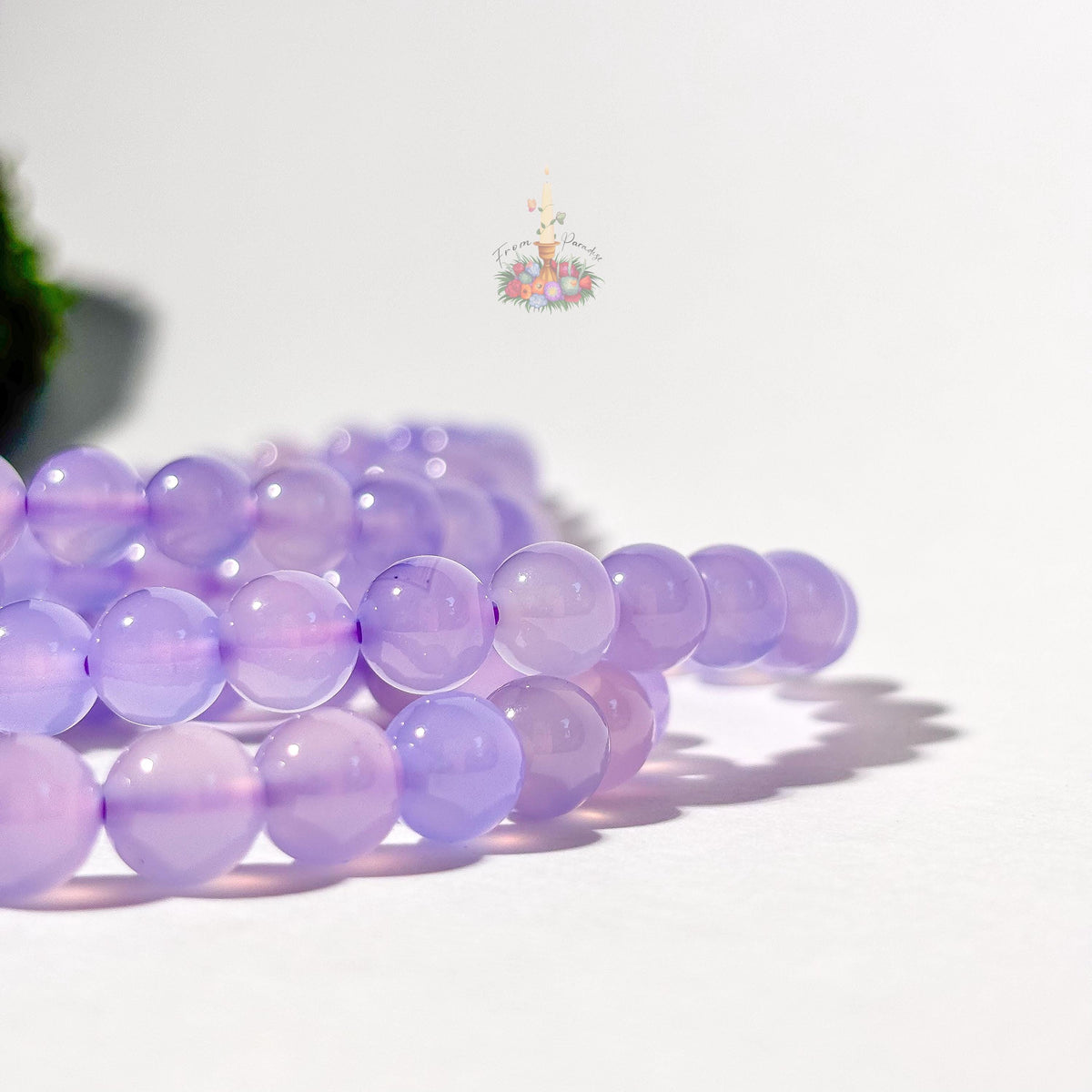 Purple Chalcedony Agate Crystal Stretch Bracelet