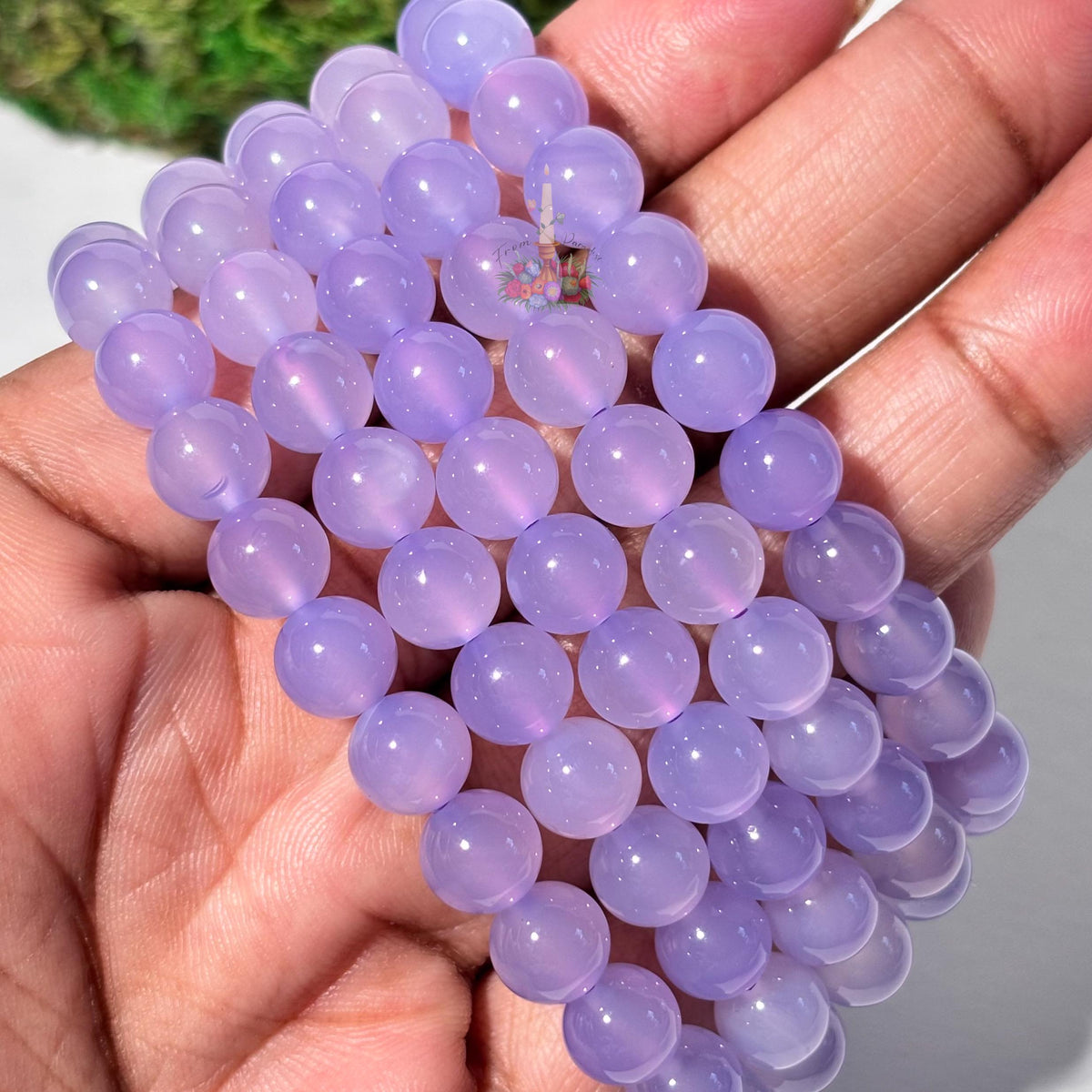 Purple Chalcedony Agate Crystal Stretch Bracelet