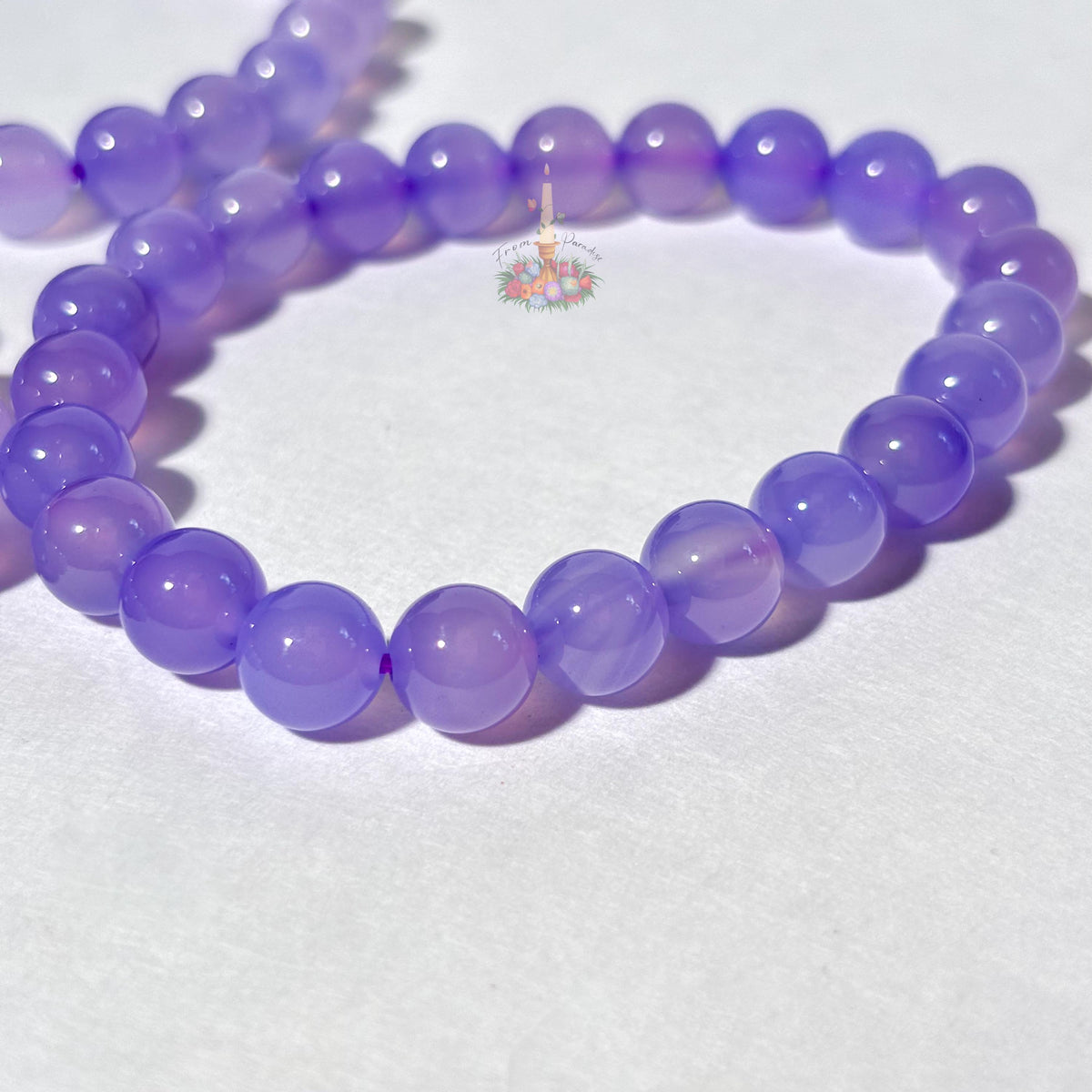 Purple Chalcedony Agate Crystal Stretch Bracelet