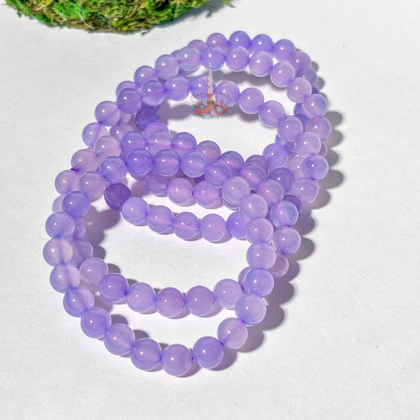 Purple Chalcedony Agate Crystal Stretch Bracelet