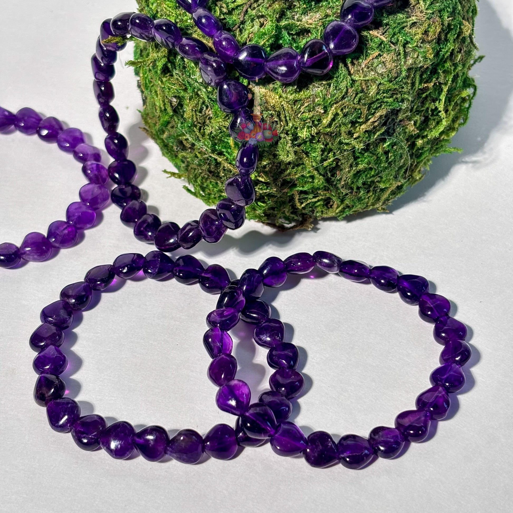 Amethyst Bracelet | Amethyst Heart Crystal Bracelet | Purple Amethyst Stretch Bracelet | Gift for Her | Stone for Emotional Balance