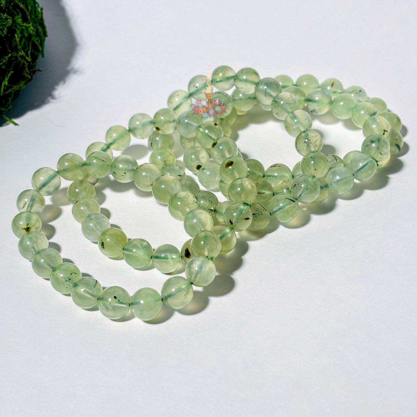 Prehnite Bracelet | Green Prehnite Crystal Bracelet | Gemstone Beaded Bracelet | Stone for Emotional Healing and Inner Peace