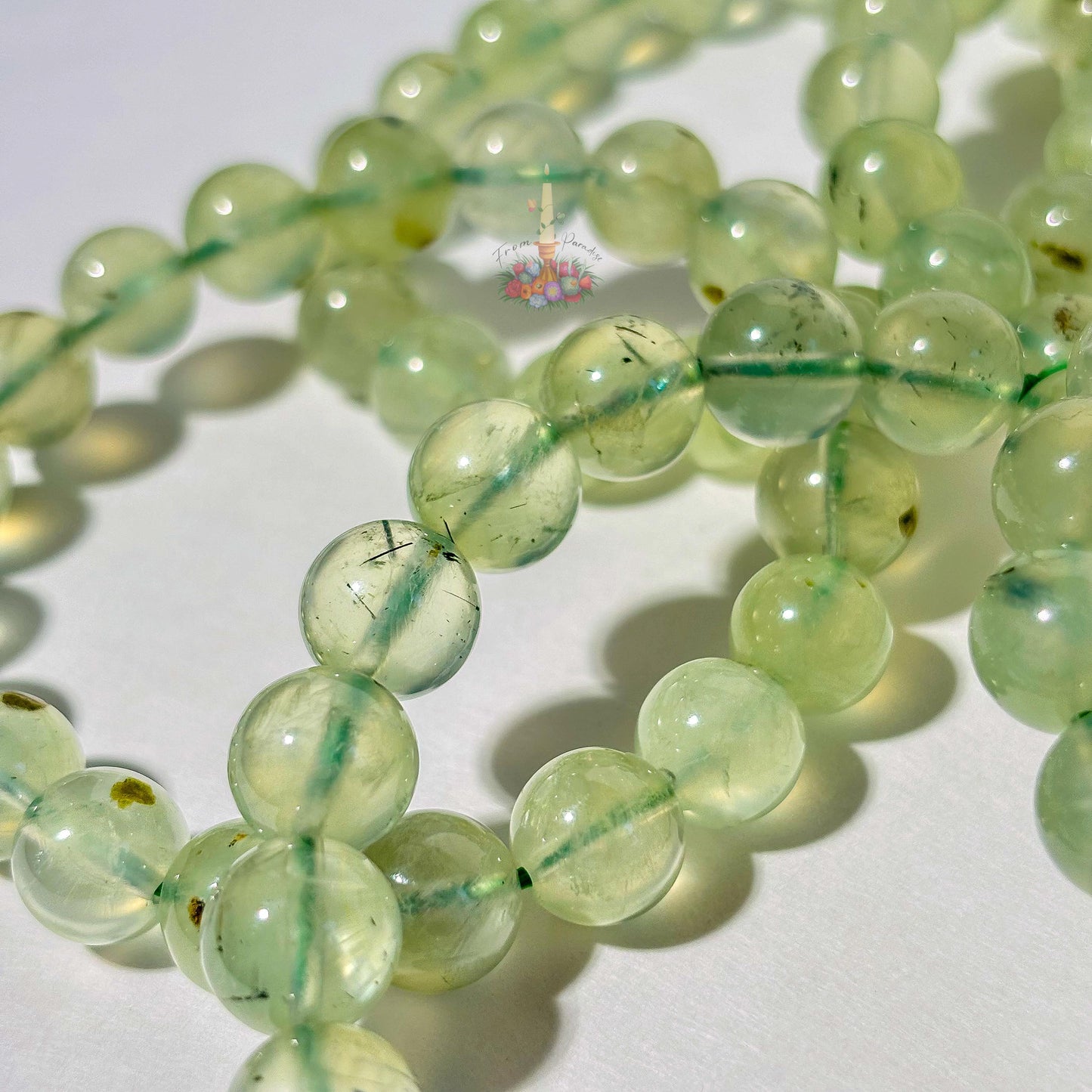Prehnite Bracelet | Green Prehnite Crystal Bracelet | Gemstone Beaded Bracelet | Stone for Emotional Healing and Inner Peace