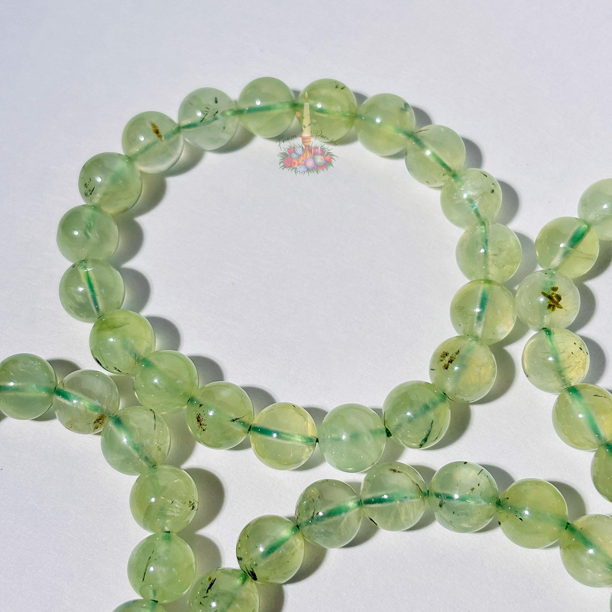 Prehnite Bracelet | Green Prehnite Crystal Bracelet | Gemstone Beaded Bracelet | Stone for Emotional Healing and Inner Peace