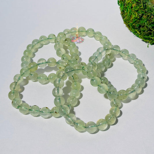 Prehnite Bracelet | Green Prehnite Crystal Bracelet | Gemstone Beaded Bracelet | Stone for Emotional Healing and Inner Peace