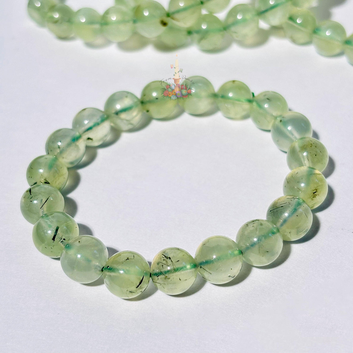 Prehnite Bracelet | Green Prehnite Crystal Bracelet | Gemstone Beaded Bracelet | Stone for Emotional Healing and Inner Peace