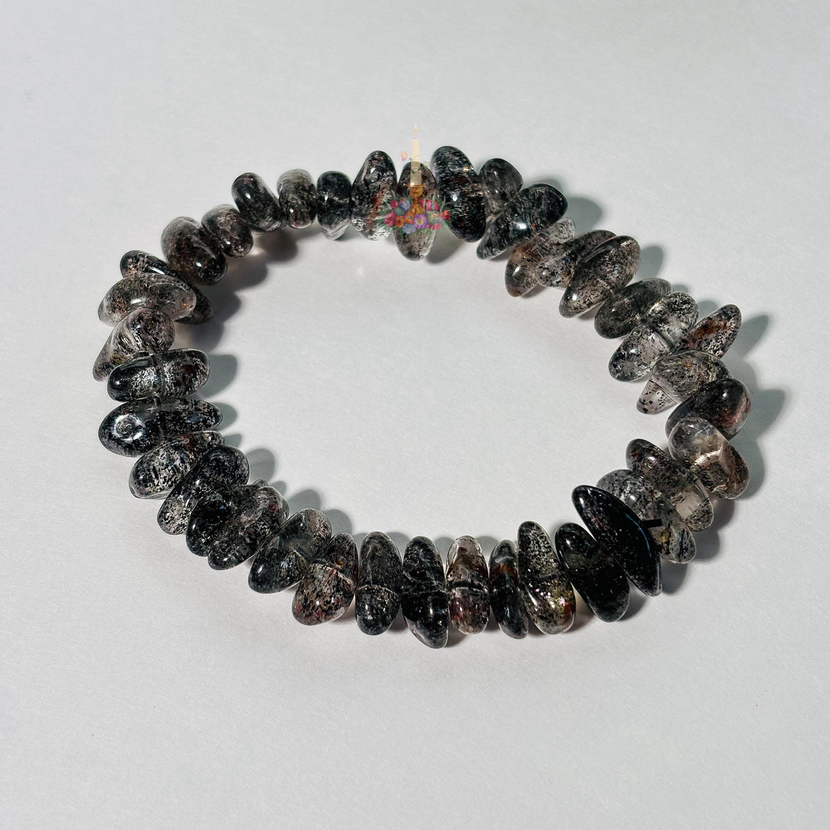 Mica In Quartz Chip Bracelet | Clear Quartz with Black Mica (Biotite) Crystal Bracelet | Stretch Bracelet | Gemstone Jewelry