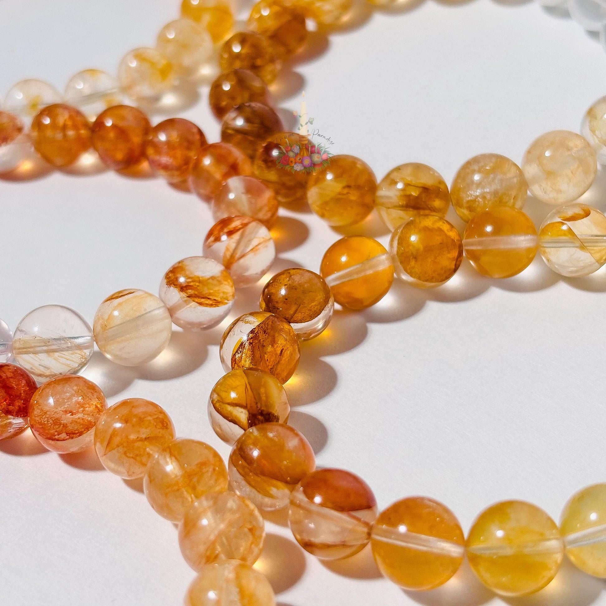 Golden Healer Bracelet Ombre Golden Healer Crystal Bracelet Handmade Jewelry Gift Yellow Hematoid Quartz Gemstone Bracelet Stretch Bracelet