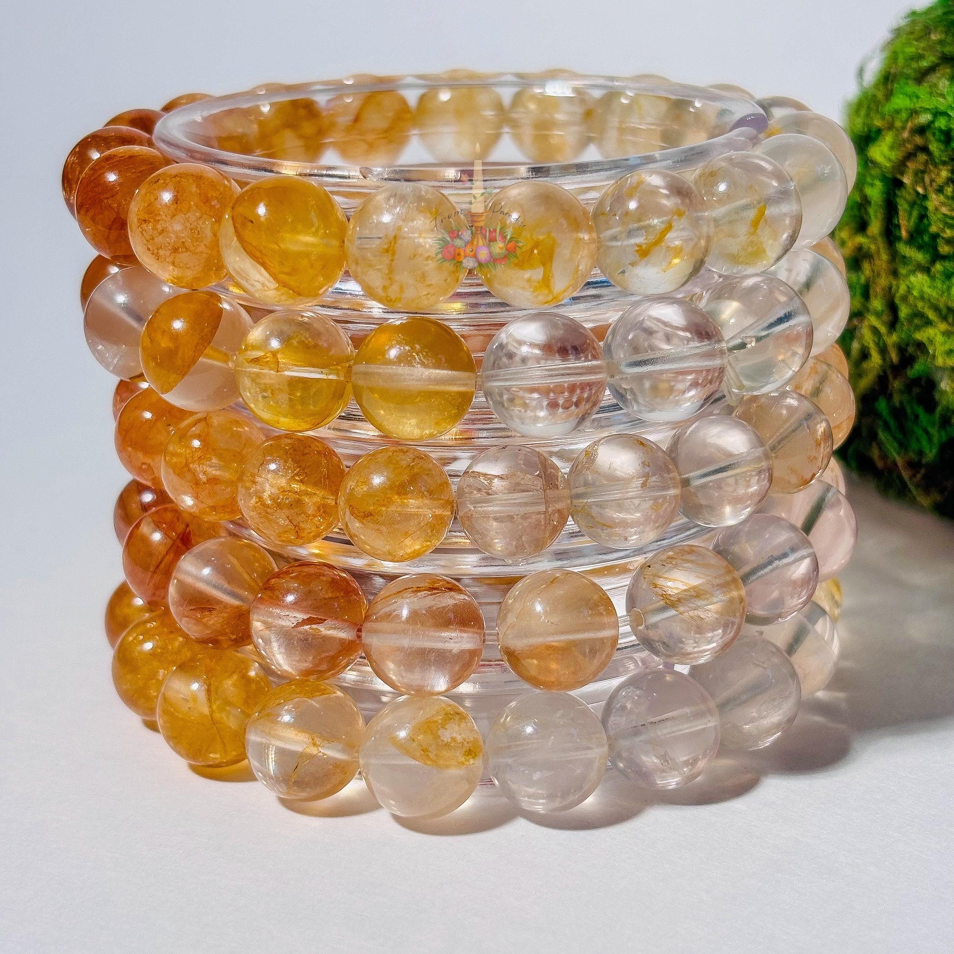 Golden Healer Bracelet Ombre Golden Healer Crystal Bracelet Handmade Jewelry Gift Yellow Hematoid Quartz Gemstone Bracelet Stretch Bracelet