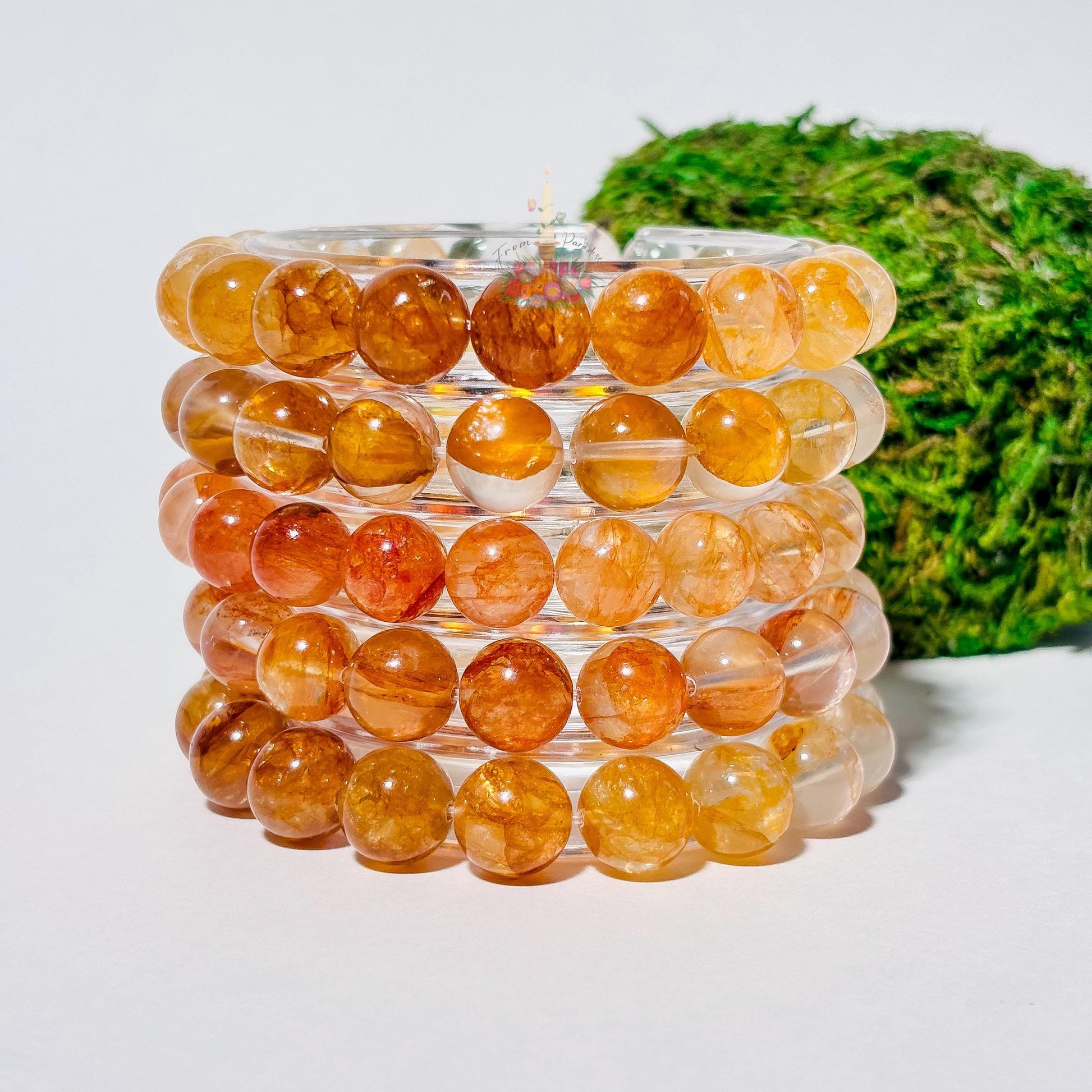 Golden Healer Bracelet Ombre Golden Healer Crystal Bracelet Handmade Jewelry Gift Yellow Hematoid Quartz Gemstone Bracelet Stretch Bracelet