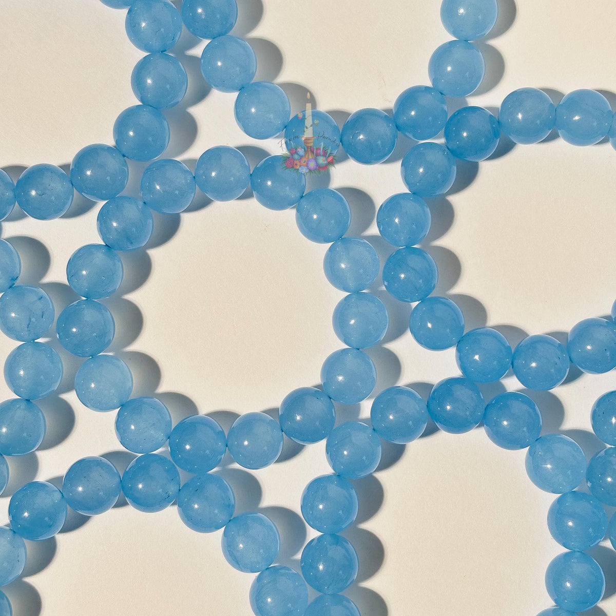 Blue Chalcedony Bracelet | Dyed Blue Chalcedony Crystal Bracelet | Light Blue Gemstone Bracelet | Beaded Jewelry