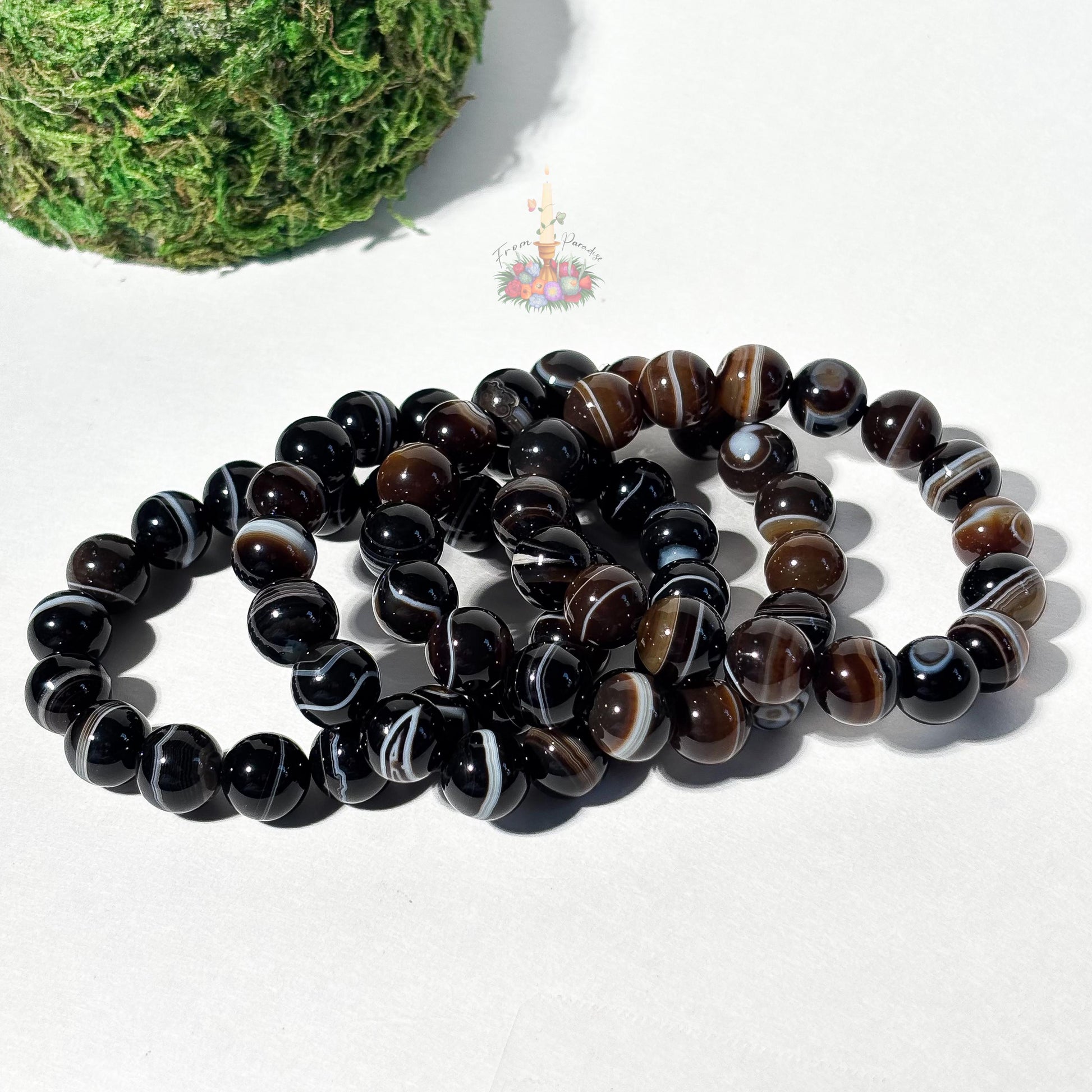 Botswana Agate Bracelet | Banded Agate Crystal Bracelet | Stone for Emotional Stability & Resilience | Gemstone Bracelet Jewelry