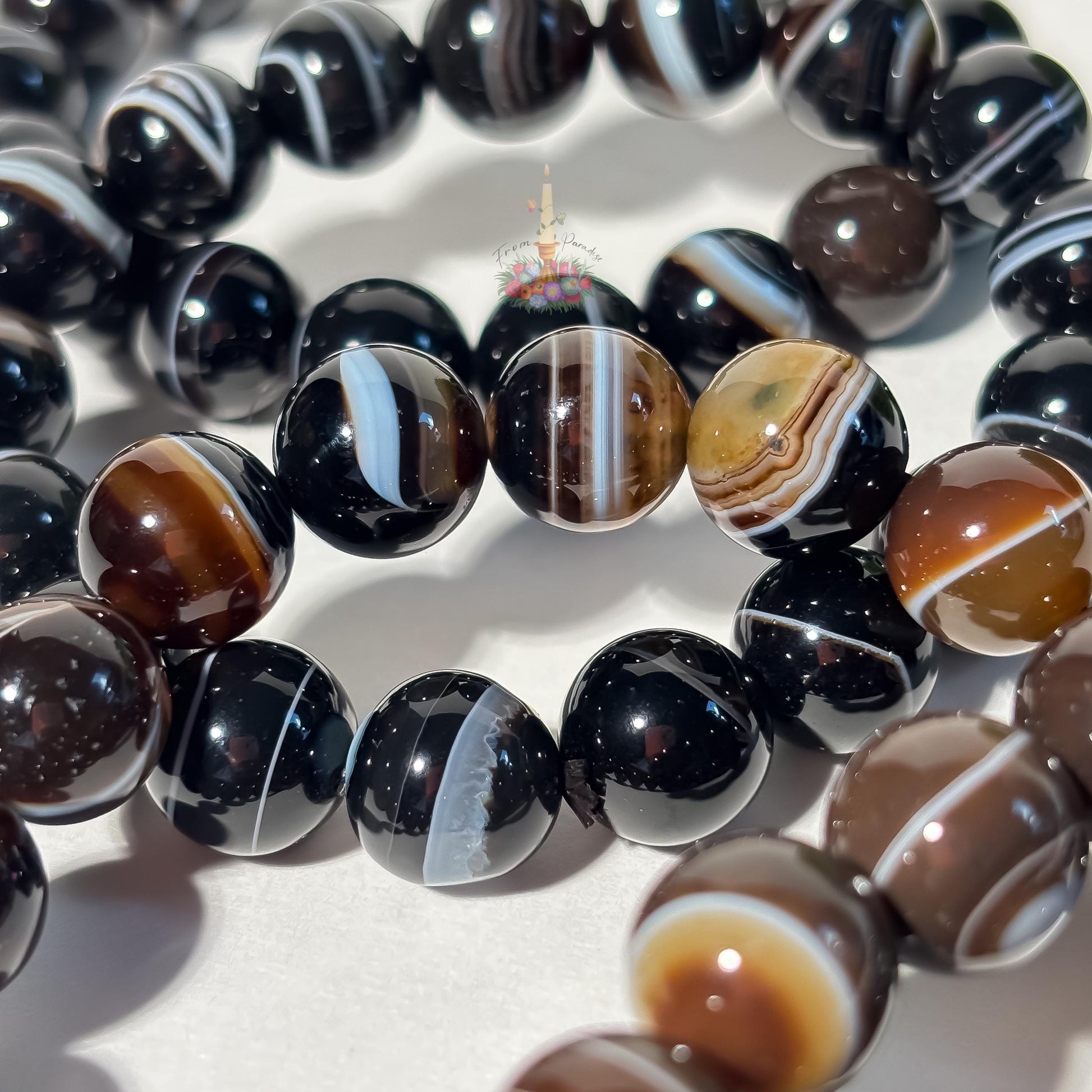 Botswana Agate Bracelet | Banded Agate Crystal Bracelet | Stone for Emotional Stability & Resilience | Gemstone Bracelet Jewelry