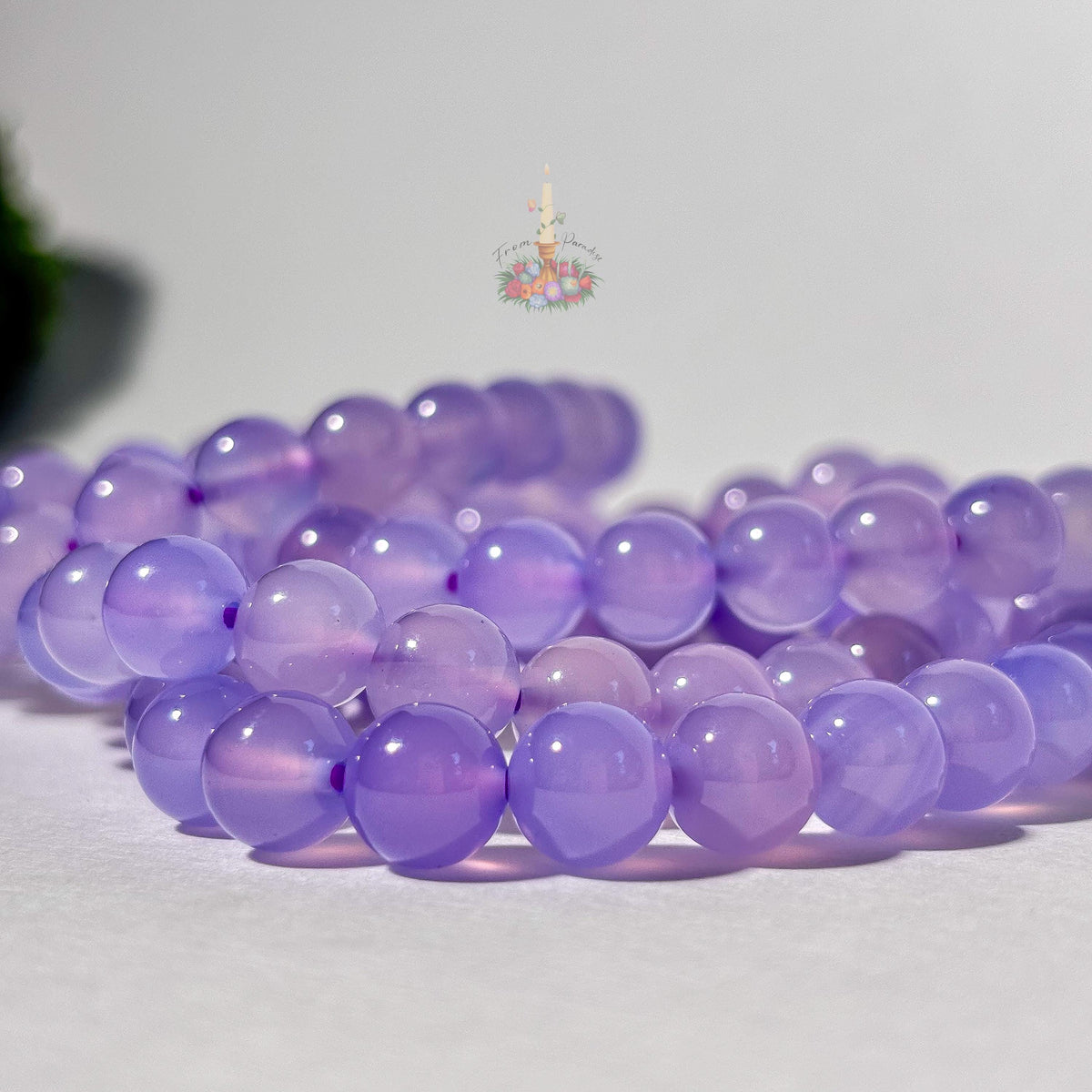 Purple Chalcedony Agate Crystal Stretch Bracelet