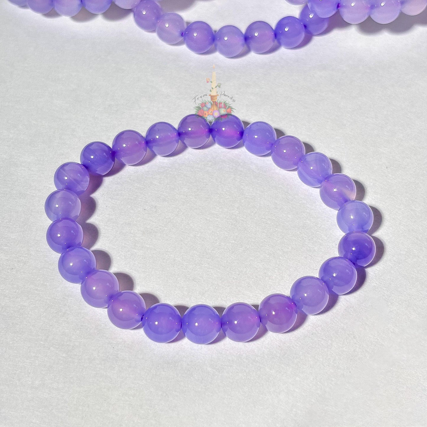 Purple Chalcedony Agate Crystal Stretch Bracelet