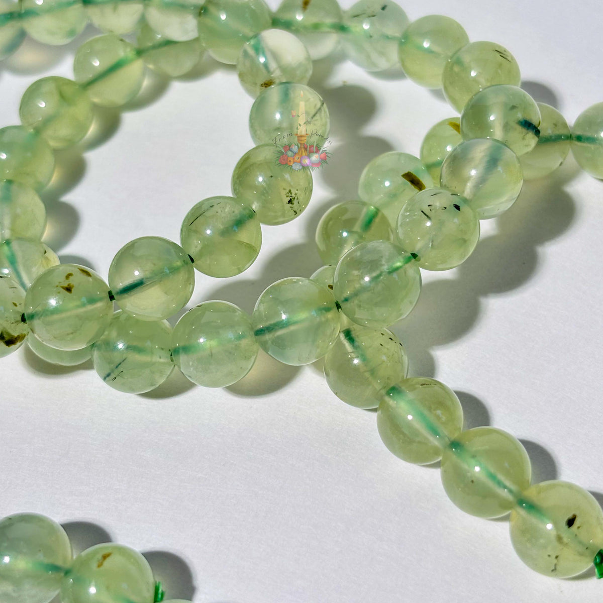 Prehnite Bracelet | Green Prehnite Crystal Bracelet | Gemstone Beaded Bracelet | Stone for Emotional Healing and Inner Peace