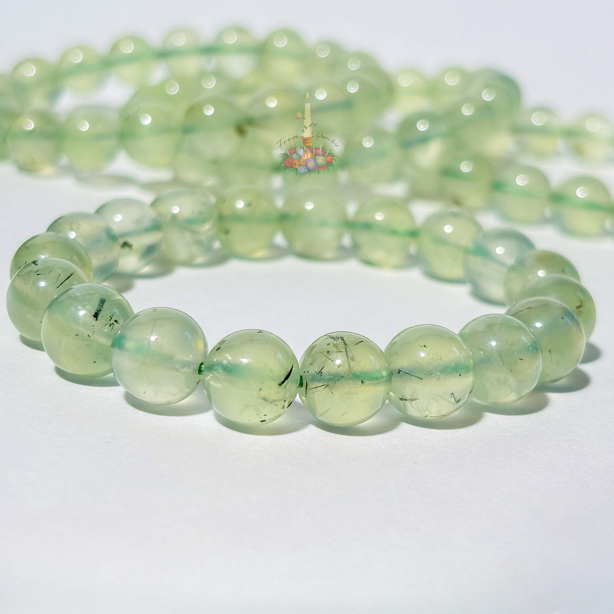 Prehnite Bracelet | Green Prehnite Crystal Bracelet | Gemstone Beaded Bracelet | Stone for Emotional Healing and Inner Peace