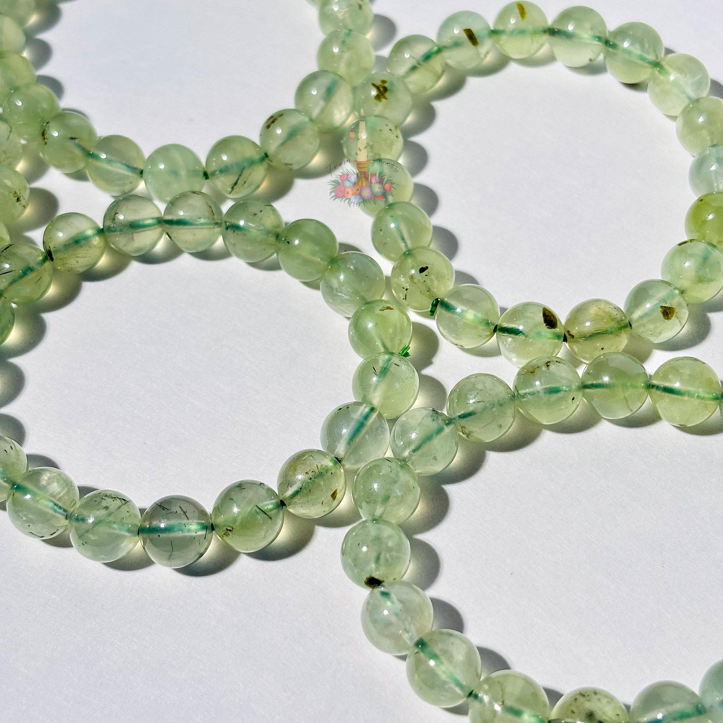 Prehnite Bracelet | Green Prehnite Crystal Bracelet | Gemstone Beaded Bracelet | Stone for Emotional Healing and Inner Peace
