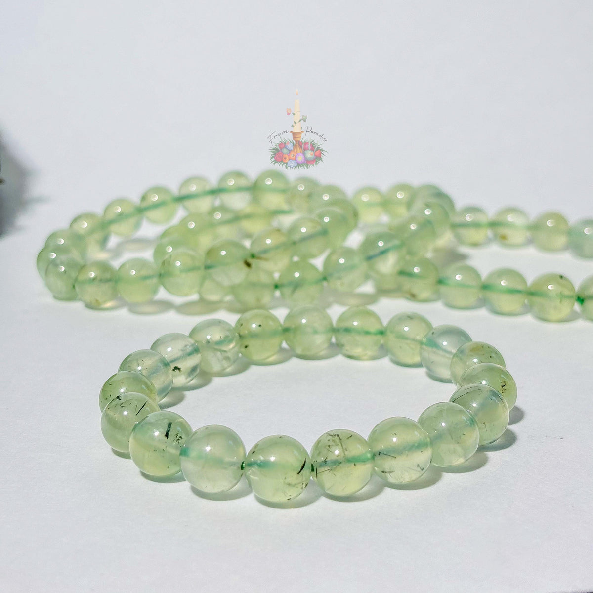 Prehnite Bracelet | Green Prehnite Crystal Bracelet | Gemstone Beaded Bracelet | Stone for Emotional Healing and Inner Peace