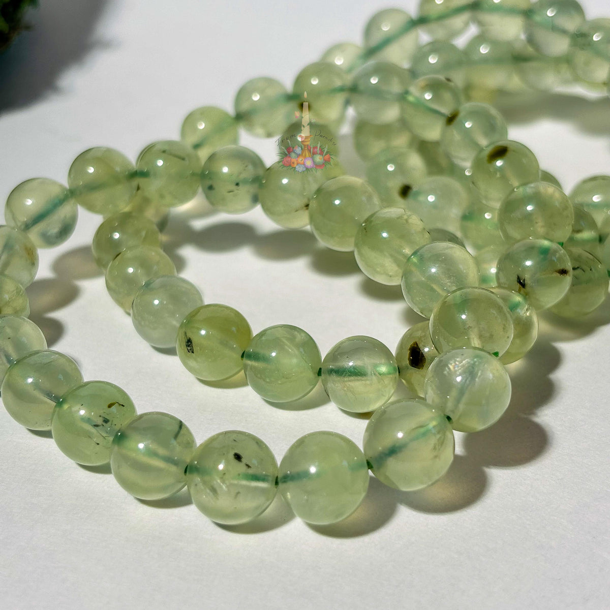 Prehnite Bracelet | Green Prehnite Crystal Bracelet | Gemstone Beaded Bracelet | Stone for Emotional Healing and Inner Peace