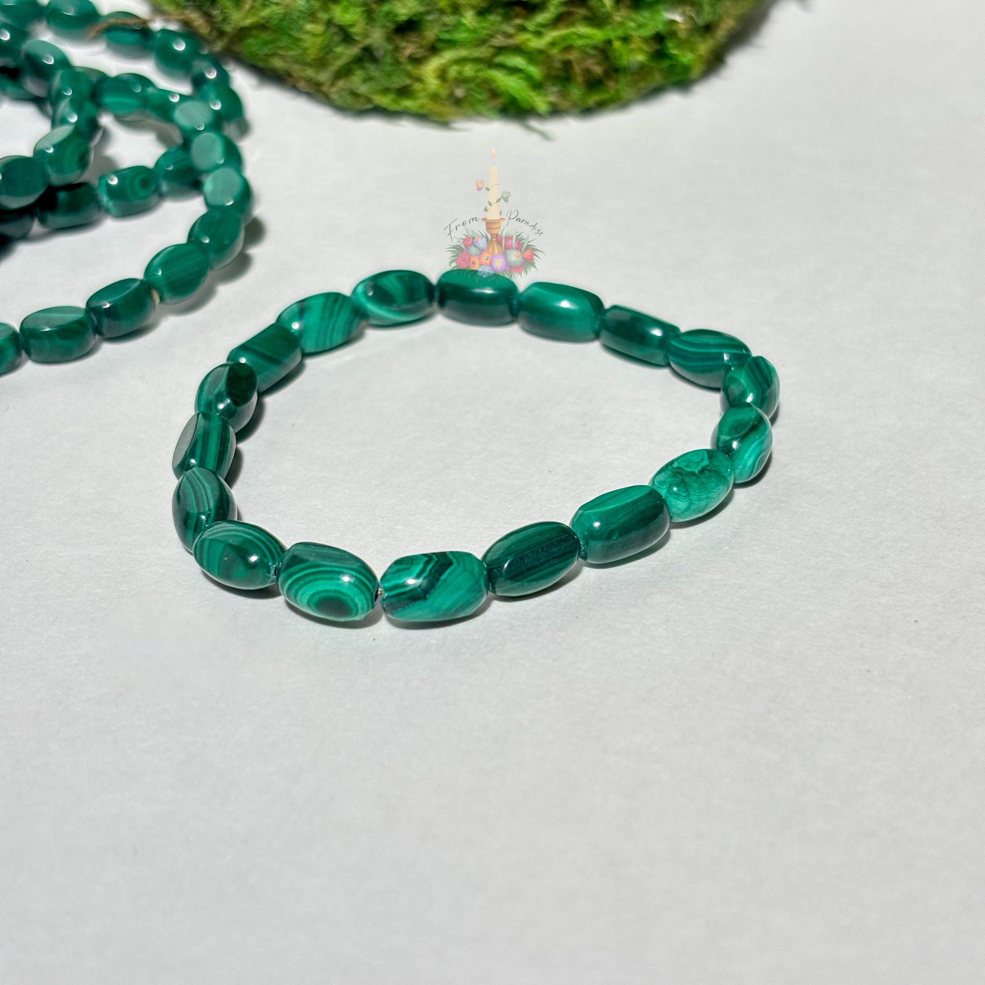Green Banded Malachite Bracelet | Stone for Transformation