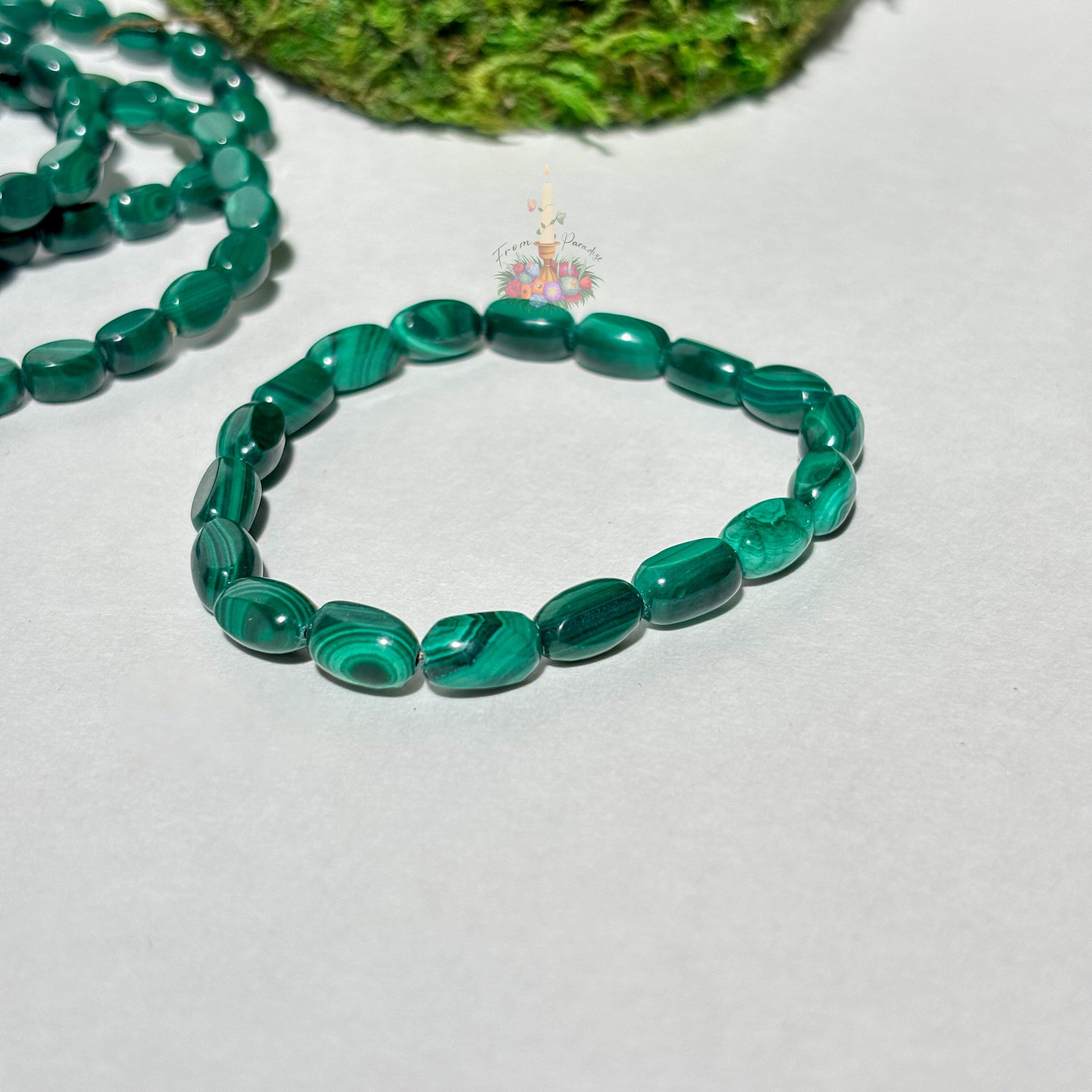 Green Banded Malachite Bracelet | Stone for Transformation