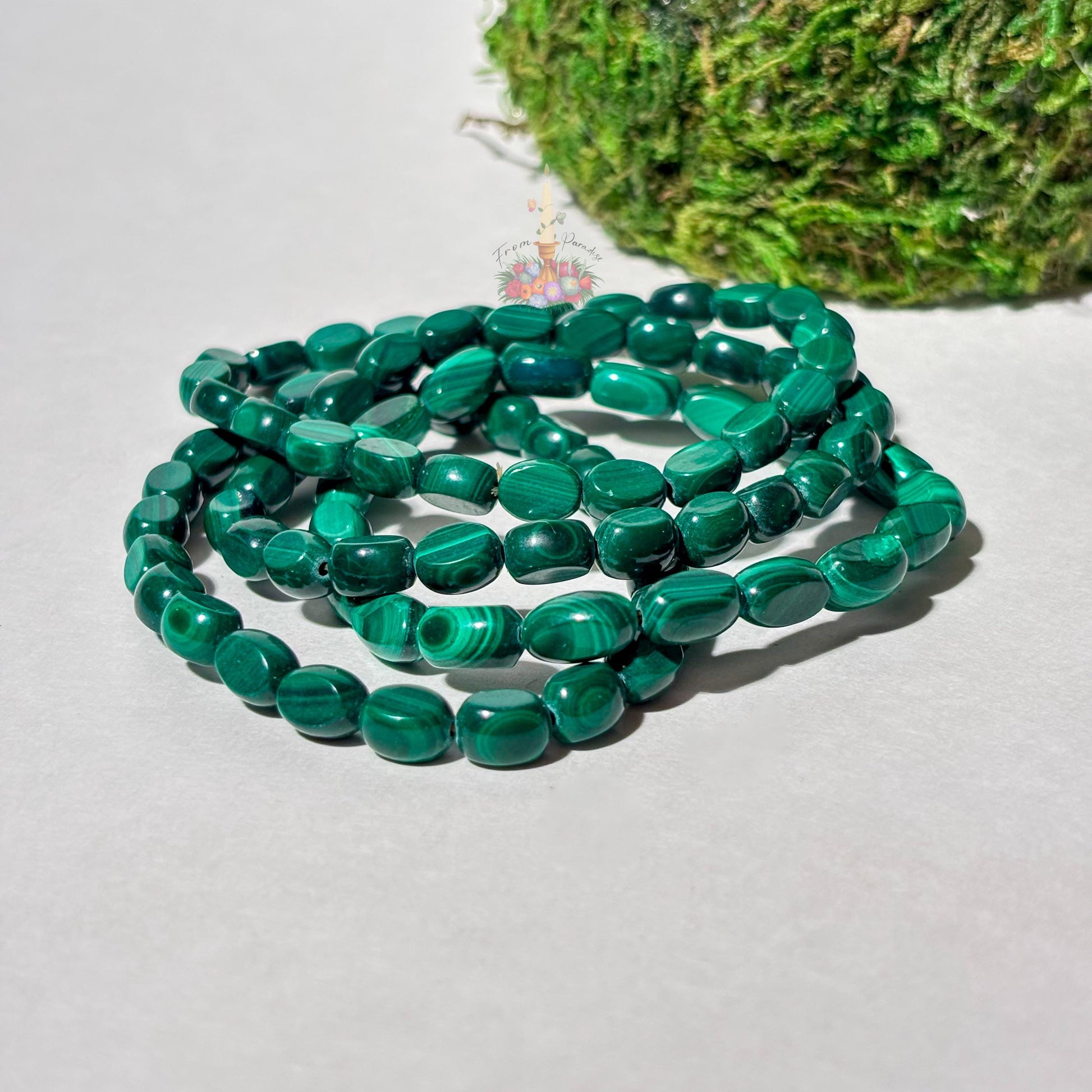 Green Banded Malachite Bracelet | Stone for Transformation