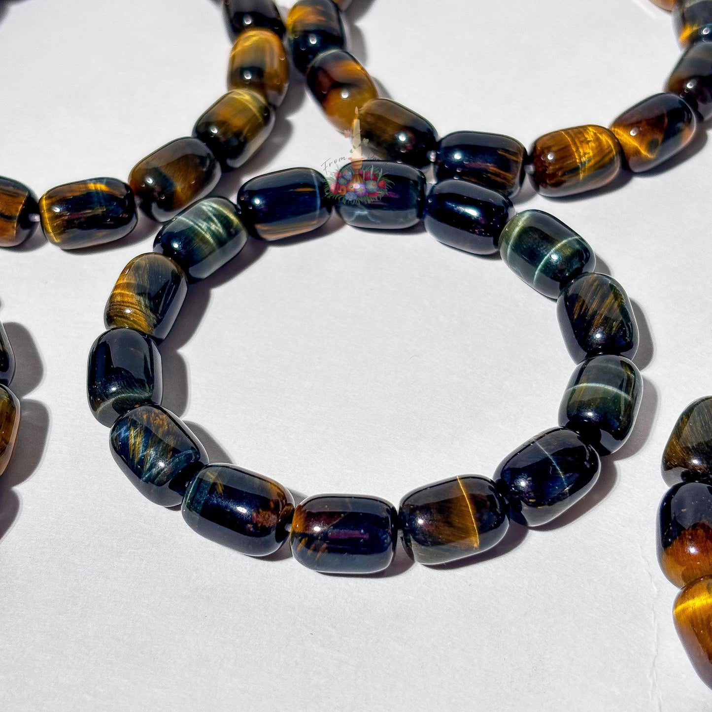 Blue Golden Tiger's Eye Bracelet | Natural Stone for Courage, Confidence, Focus