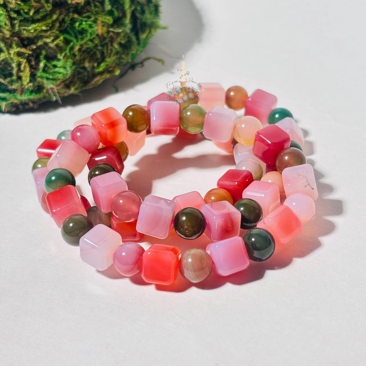 Yan Yuan Agate Cube Bracelet