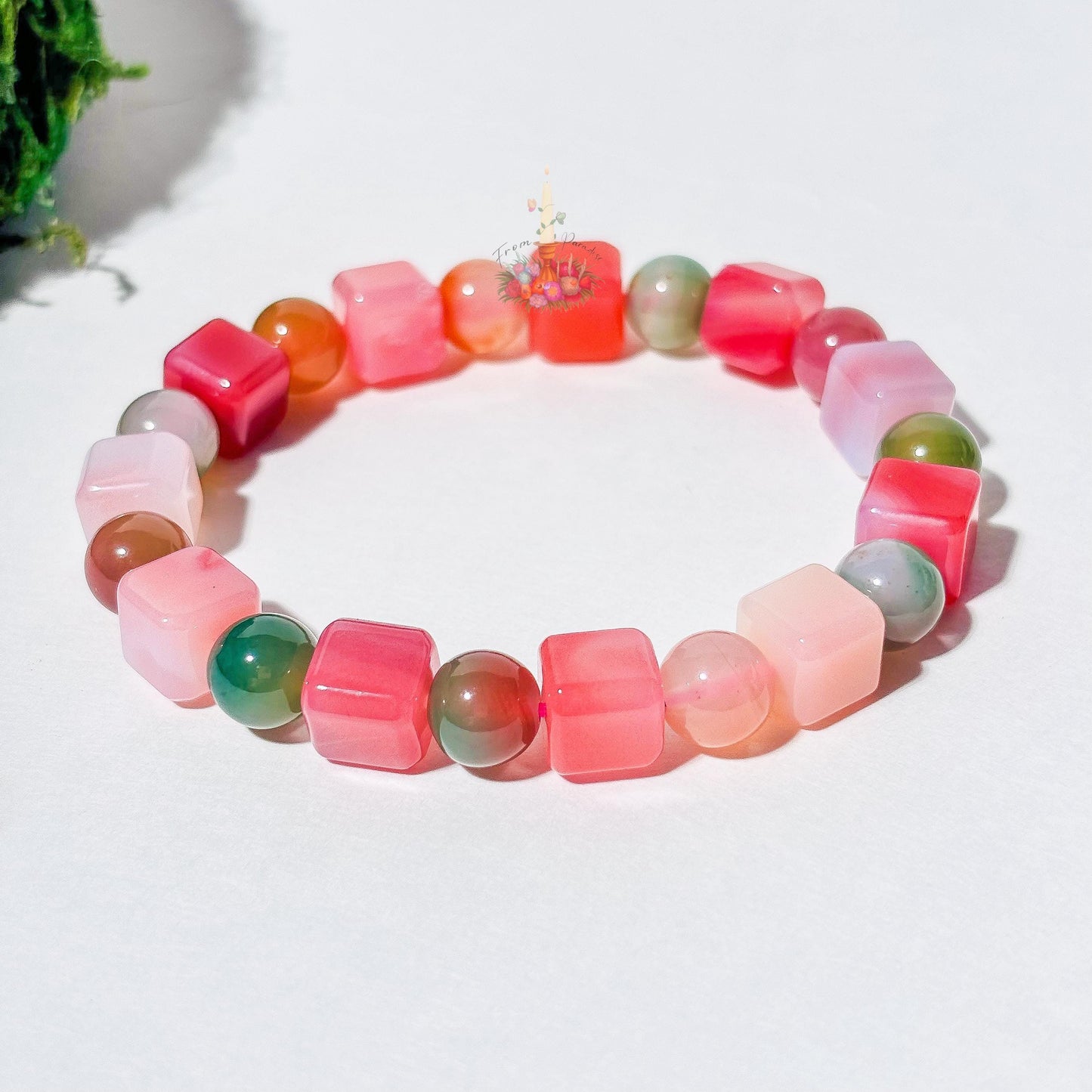 Yan Yuan Agate Cube Bracelet