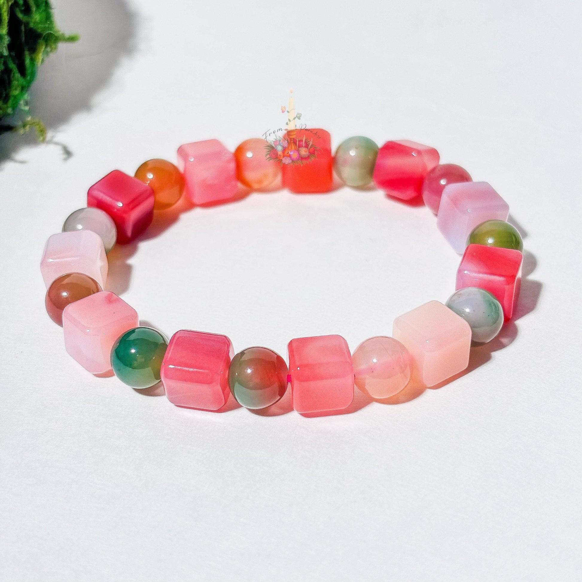 Yan Yuan Agate Cube Bracelet