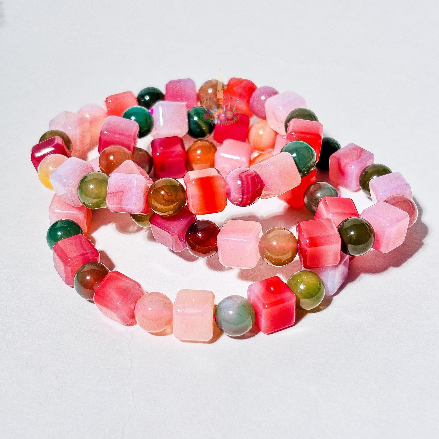 Yan Yuan Agate Cube Bracelet