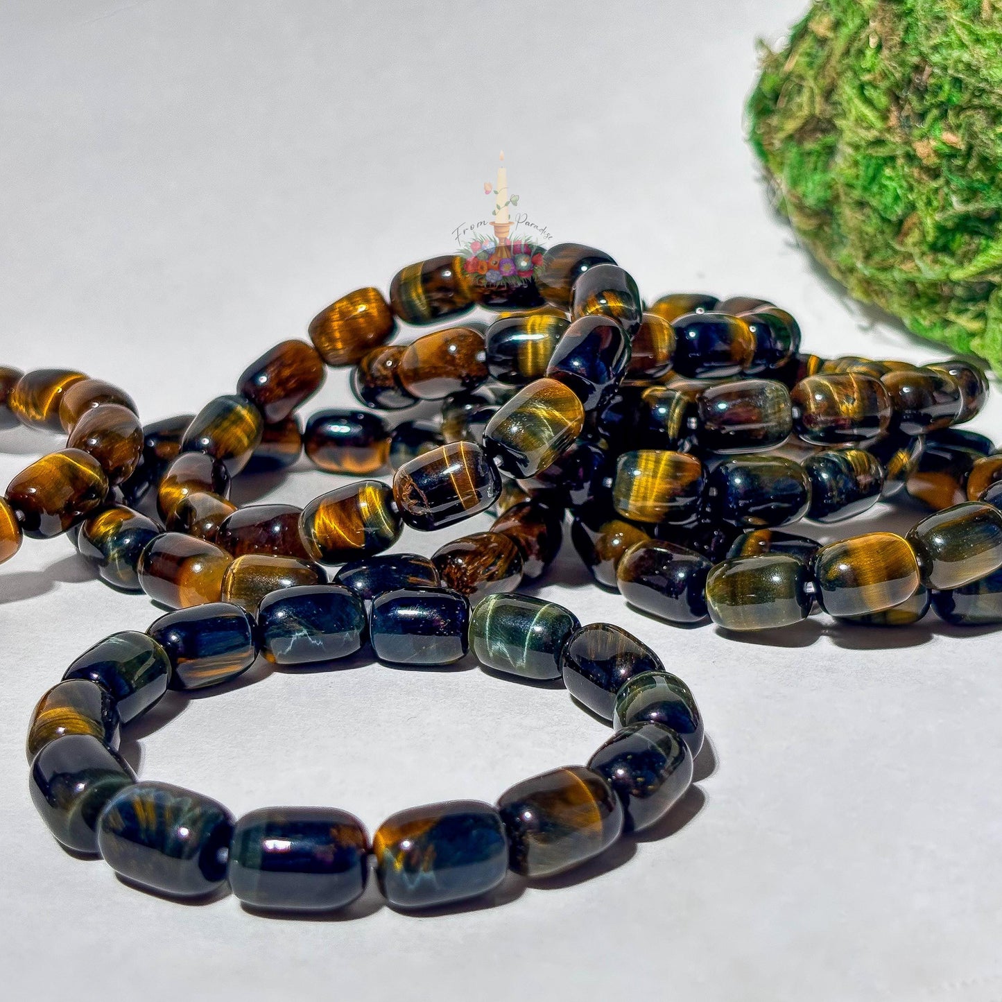 Blue Golden Tiger's Eye Bracelet | Natural Stone for Courage, Confidence, Focus