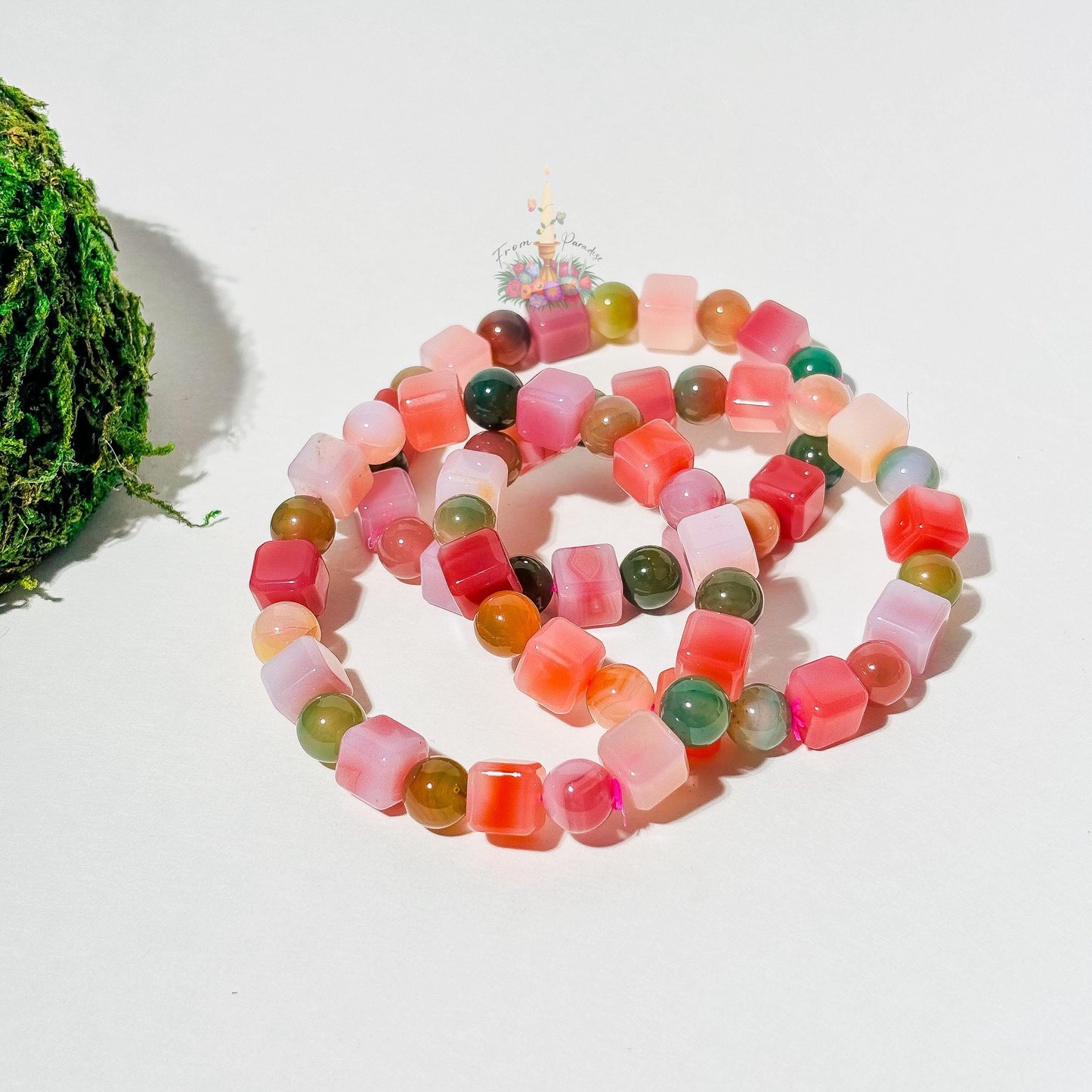 Yan Yuan Agate Cube Bracelet