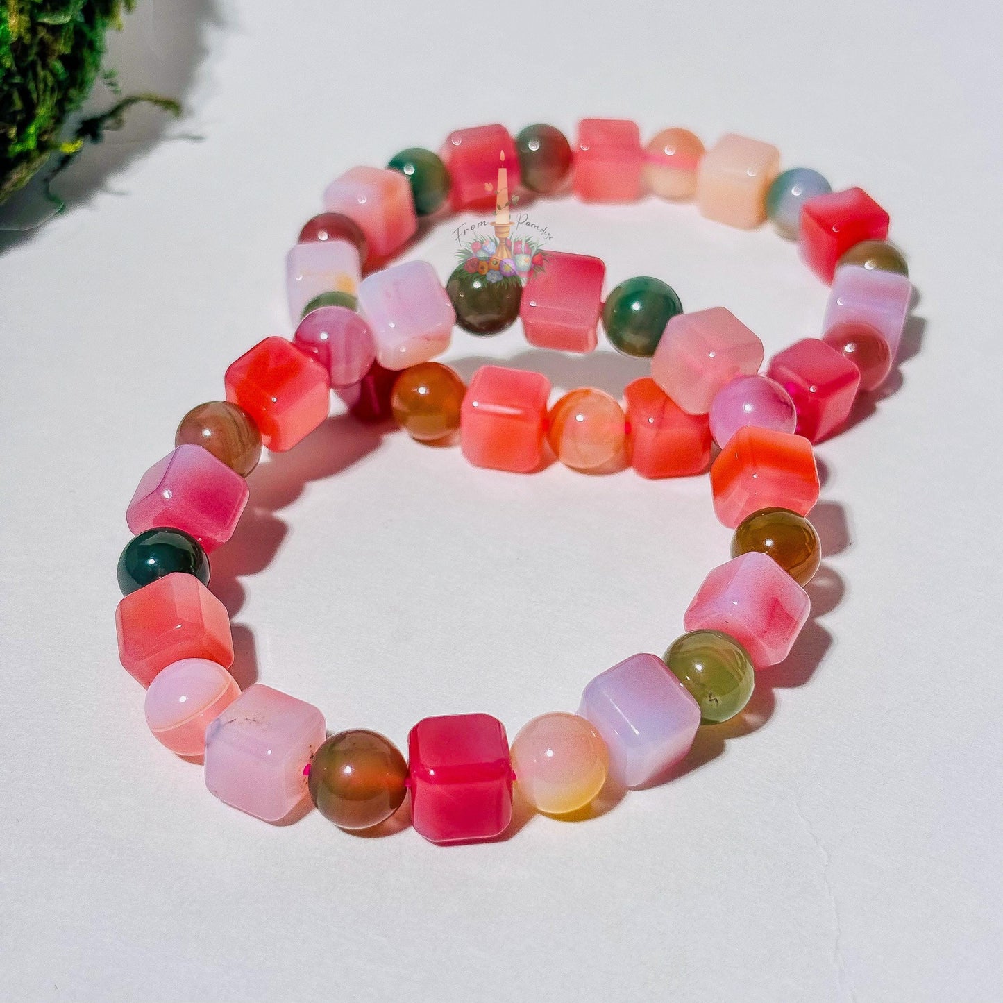 Yan Yuan Agate Cube Bracelet