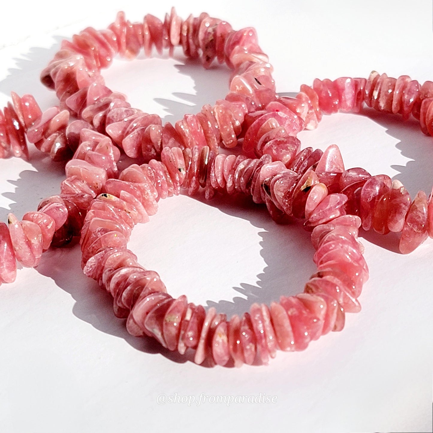 Rhodochrosite Chip Bracelet: Love & Compassion