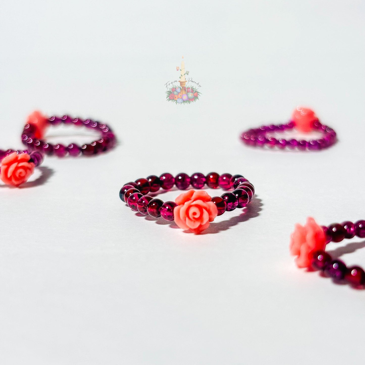Purple Garnet Beaded Ring