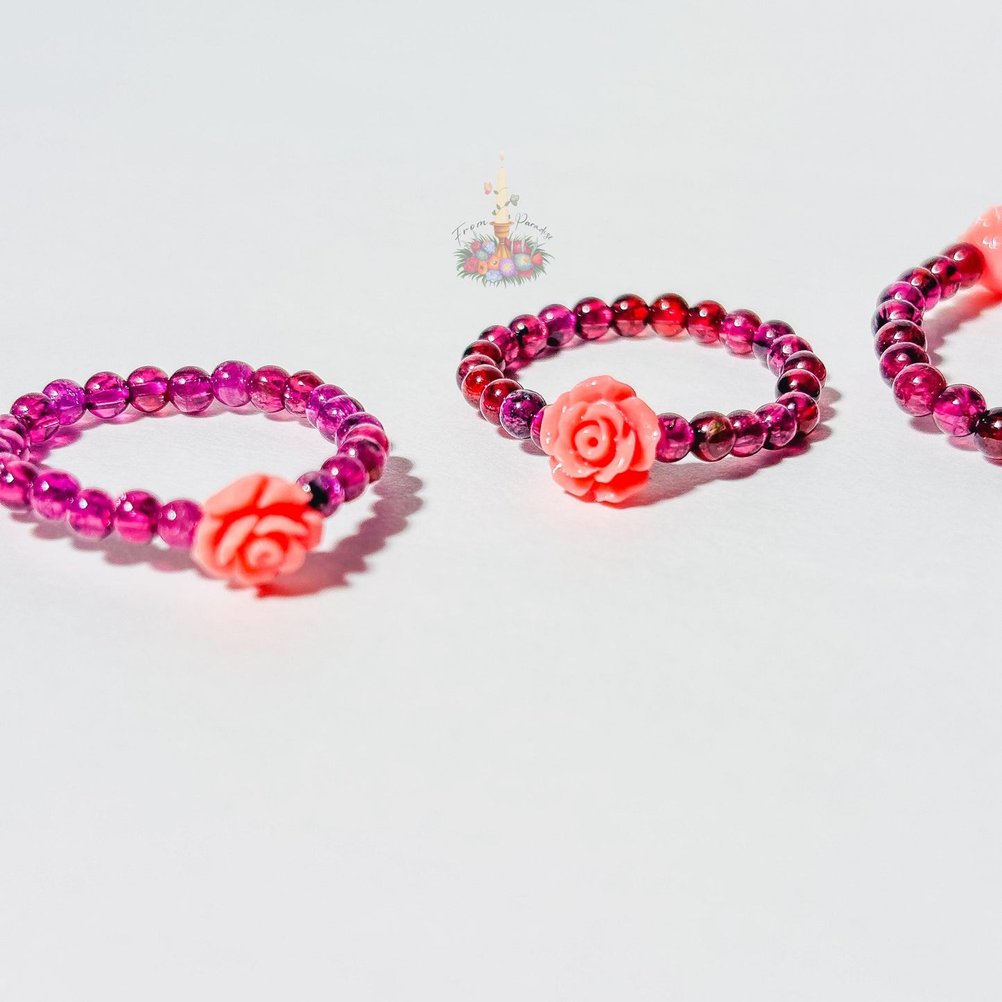 Purple Garnet Beaded Ring