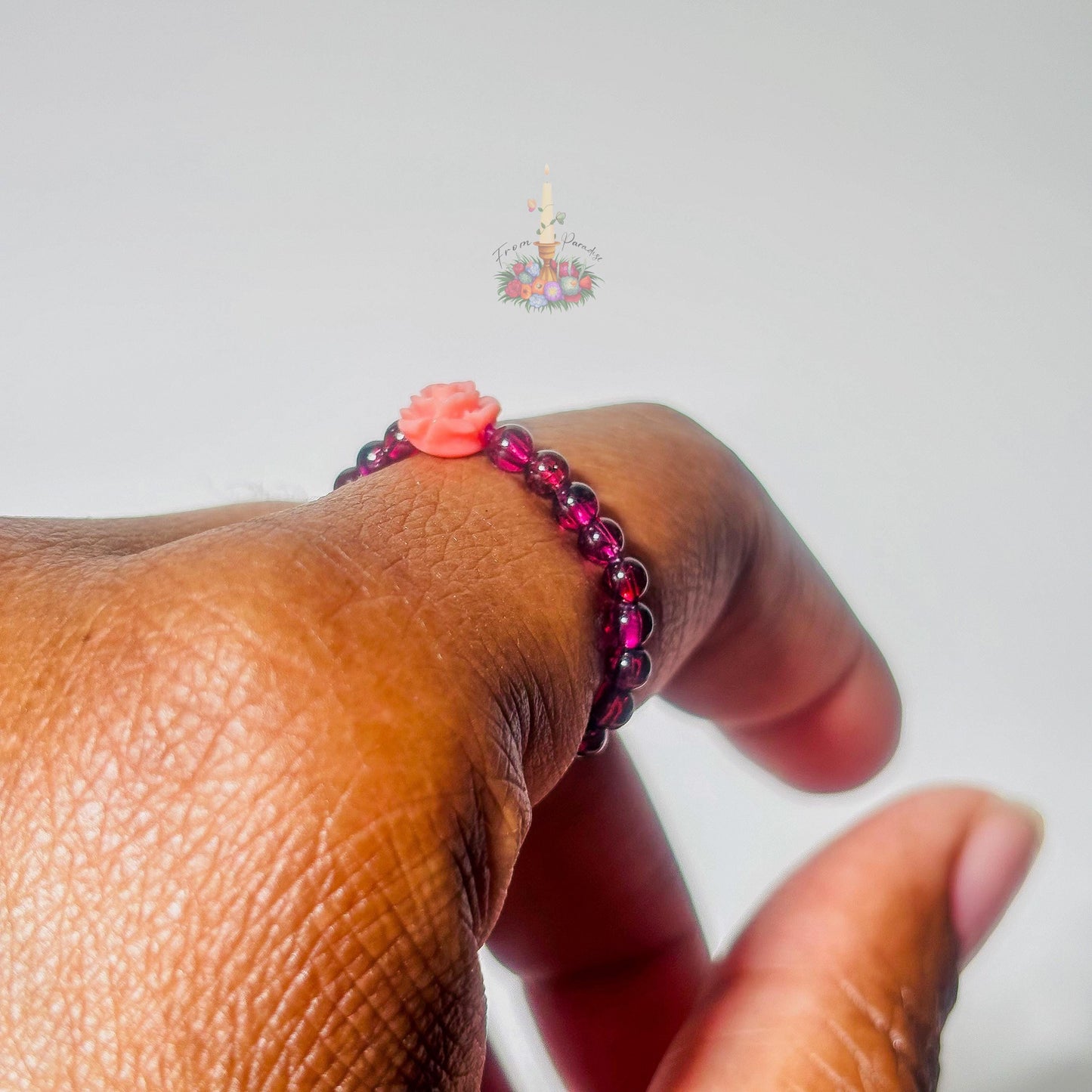 Purple Garnet Beaded Ring