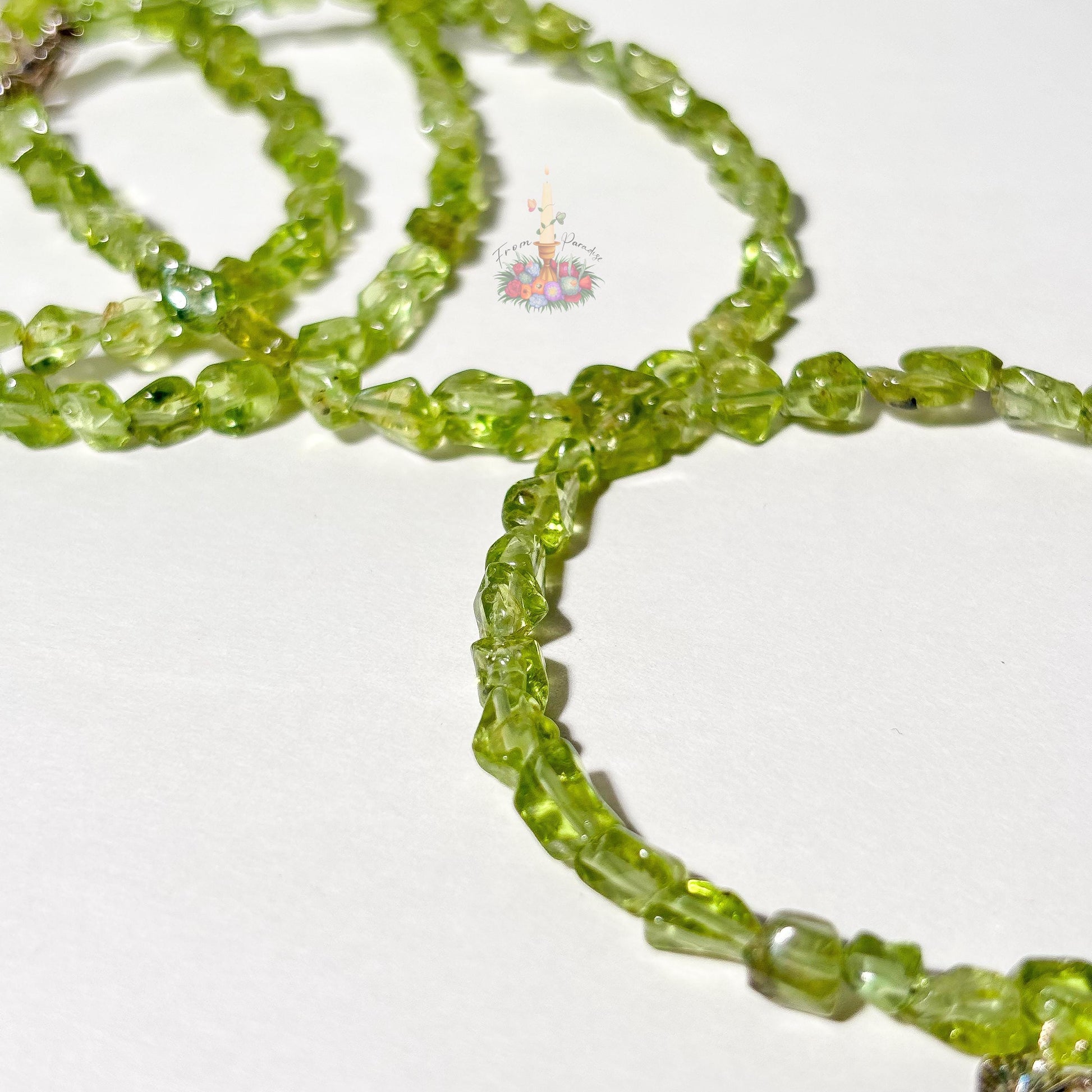 Peridot Adjustable Crystal Chip Bracelet