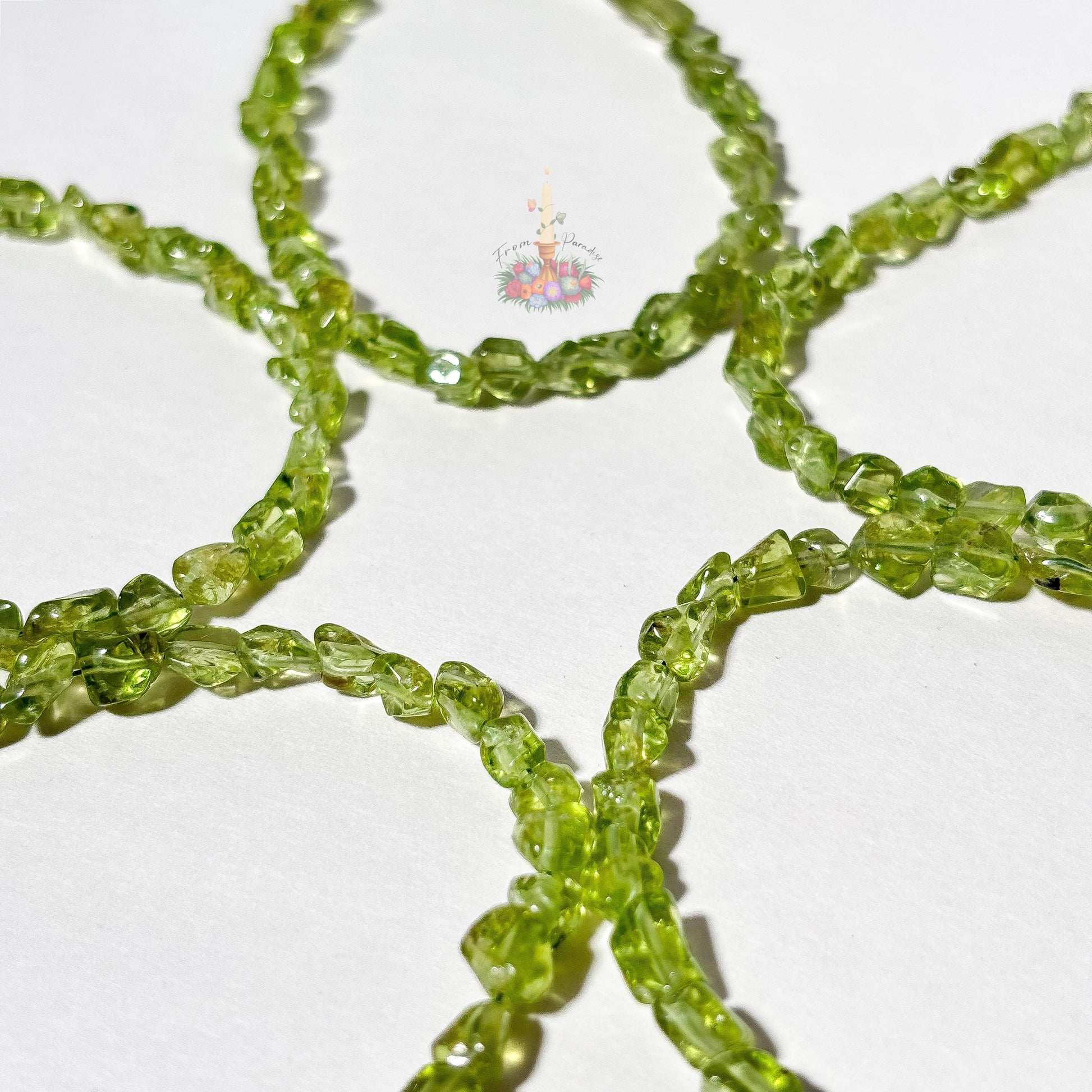 Peridot Adjustable Crystal Chip Bracelet