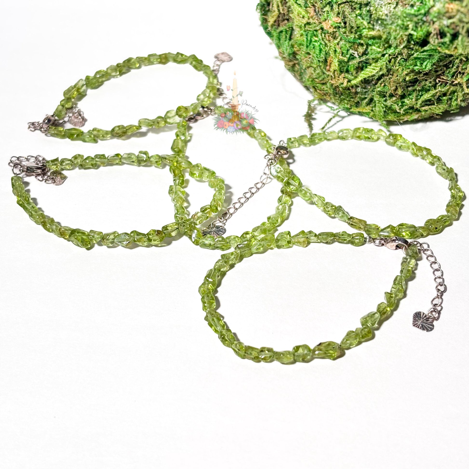 Peridot Adjustable Crystal Chip Bracelet